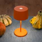 Zafferano Olivia mini 3K újratölthető asztali lámpa narancs színben