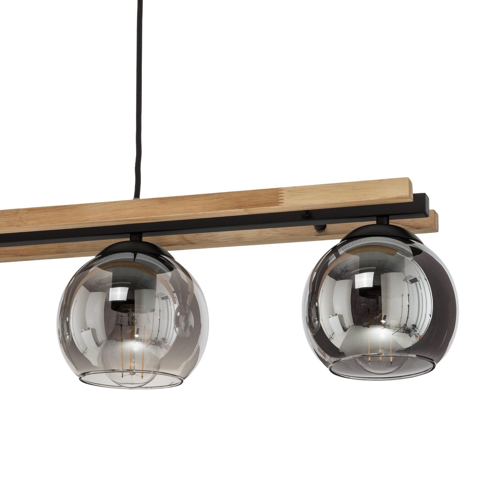 Philika Pendelleuchte Smoke/Wood/Black - Lindby Philika Pendelleuchte Smoke/Wood/Black - Lindby