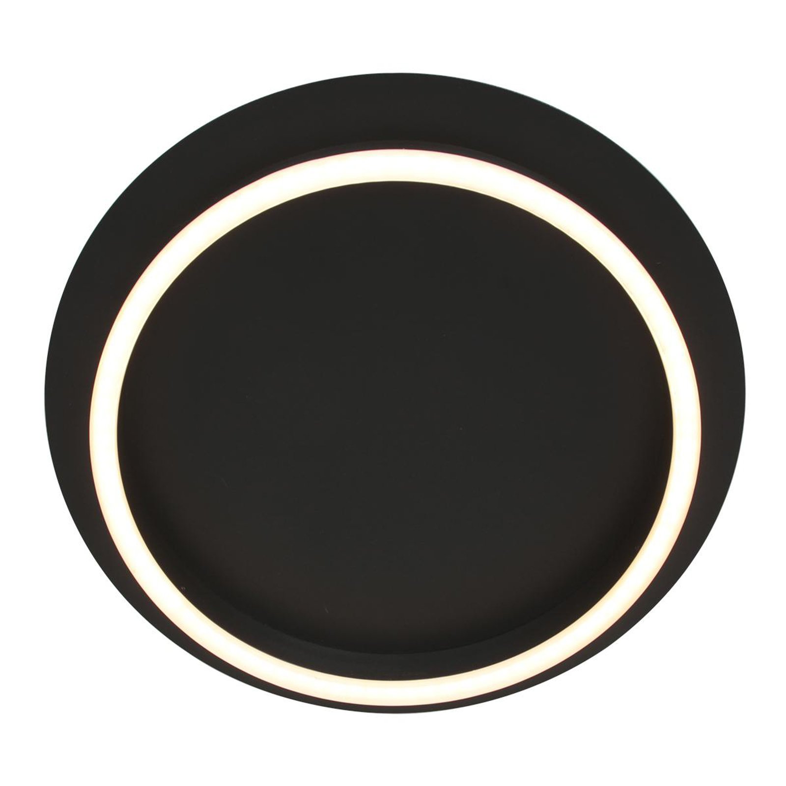 Plafonnier LED Ringlux, noir, Ø 32 cm, métal