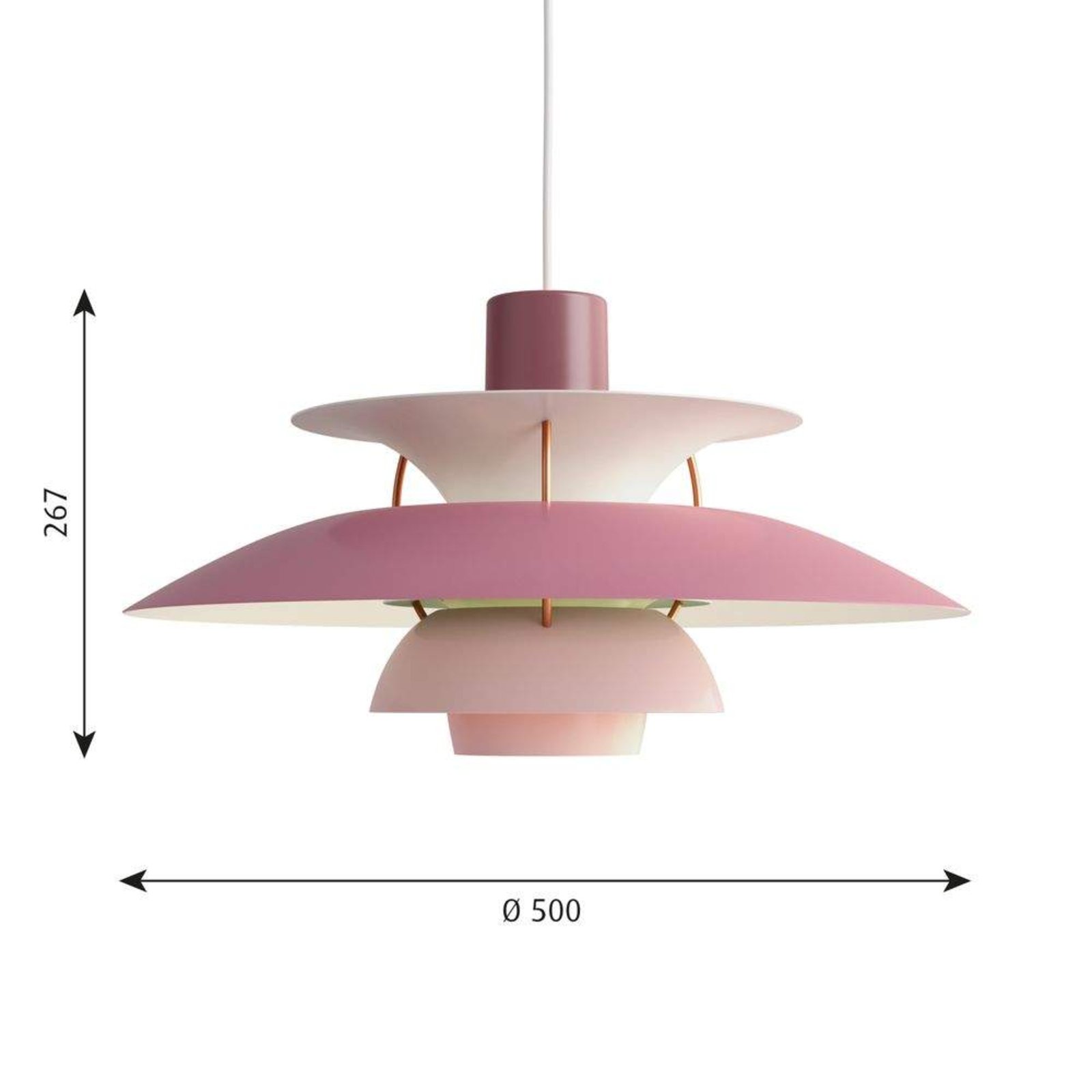 PH 5 Taklampa Nyanser Av Rosa - Louis Poulsen