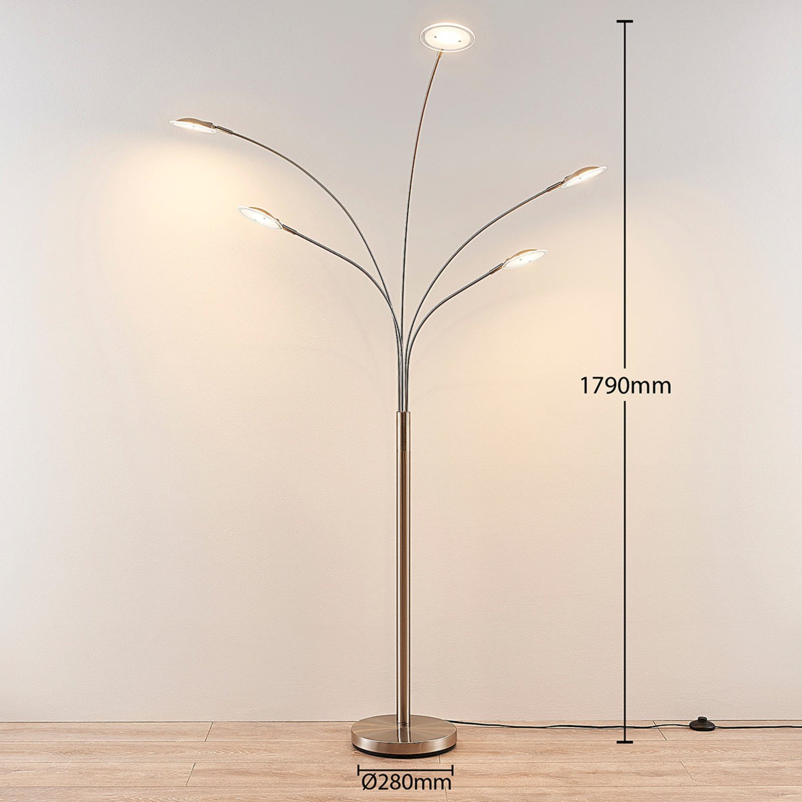 LED stojací lampa Anea, 5 zdroje