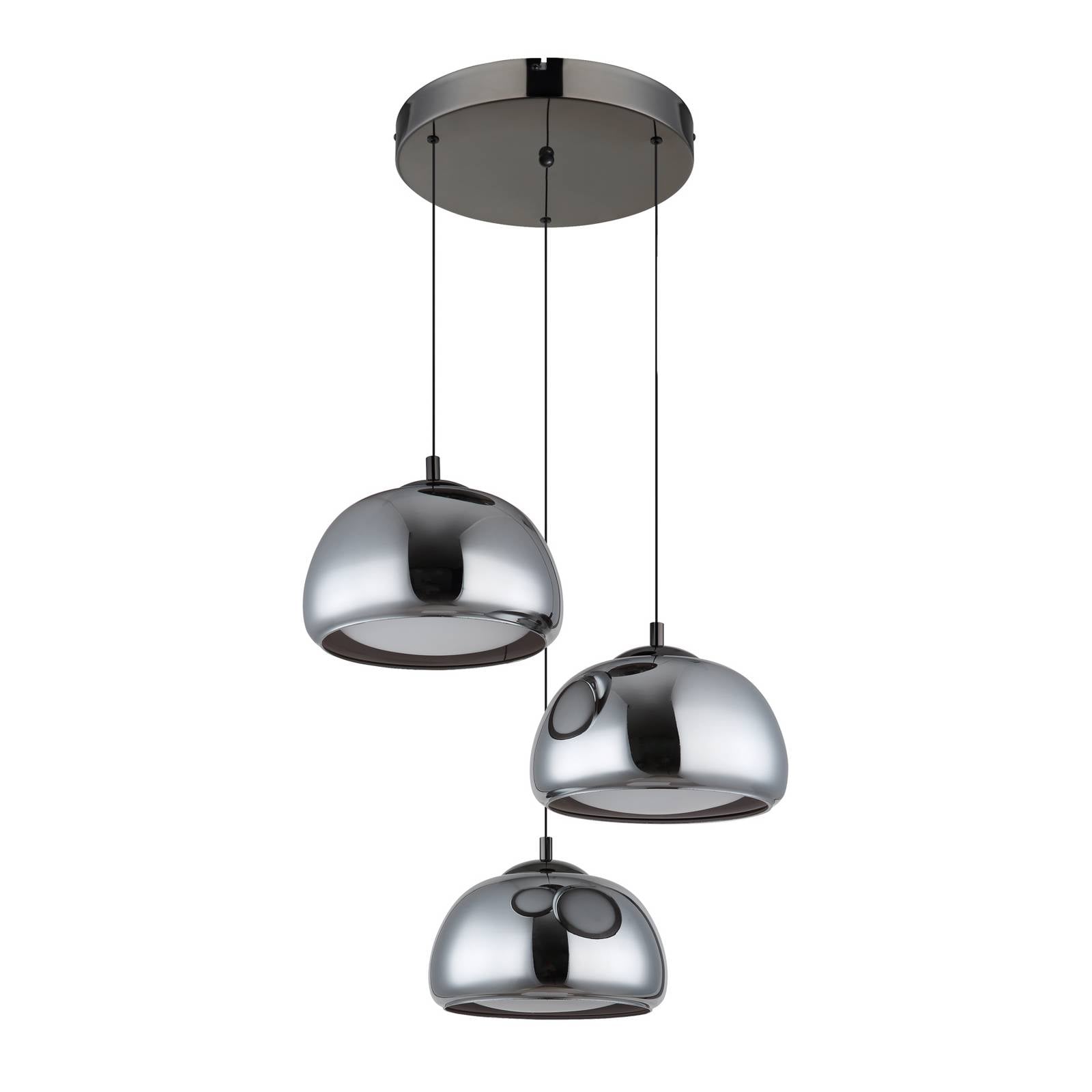 LED-Hängelampe Avila, rauchgrau/schwarz, Glas, CCT, dimmbar