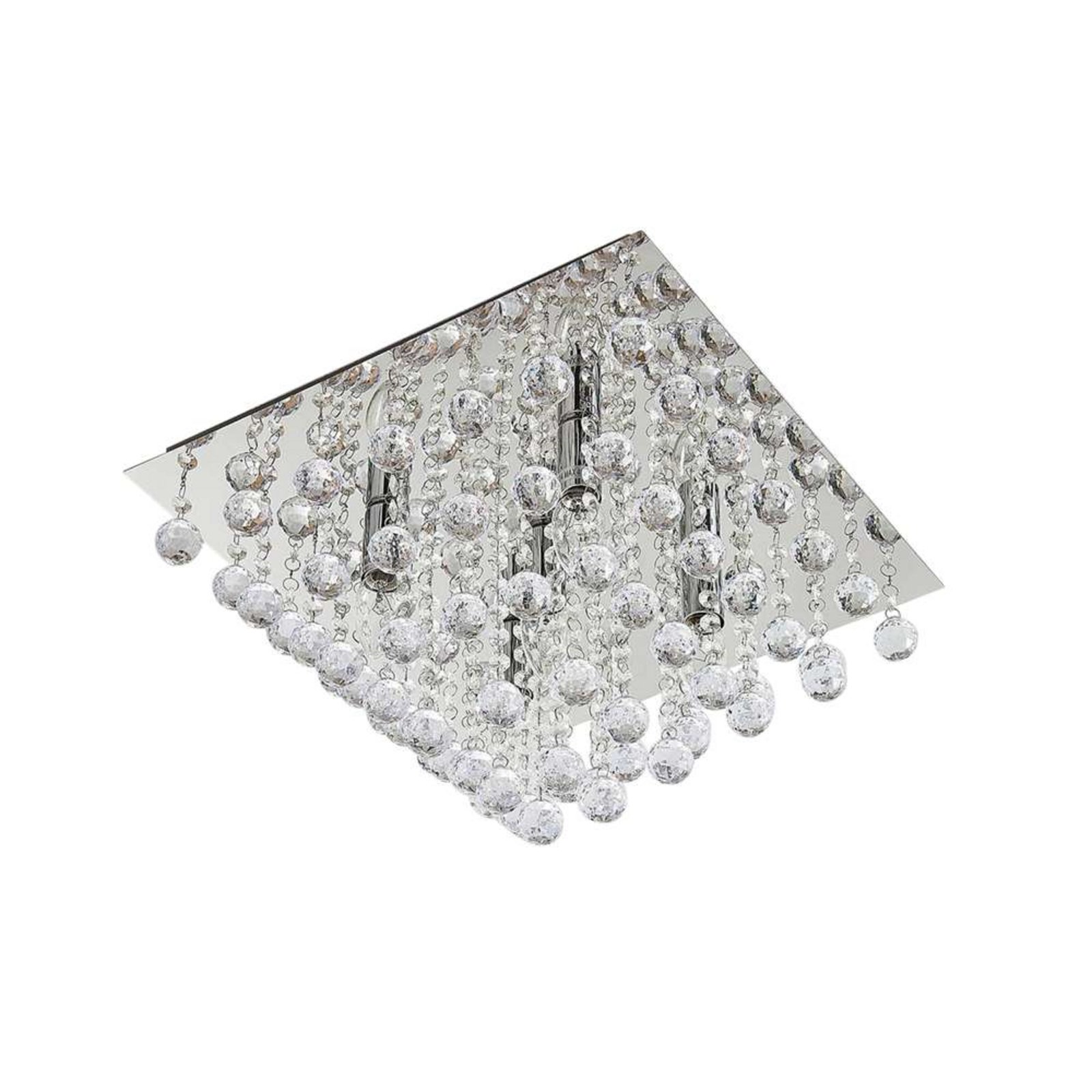 Annica Square Stropna lampa Krom/Prozirno - Lindby