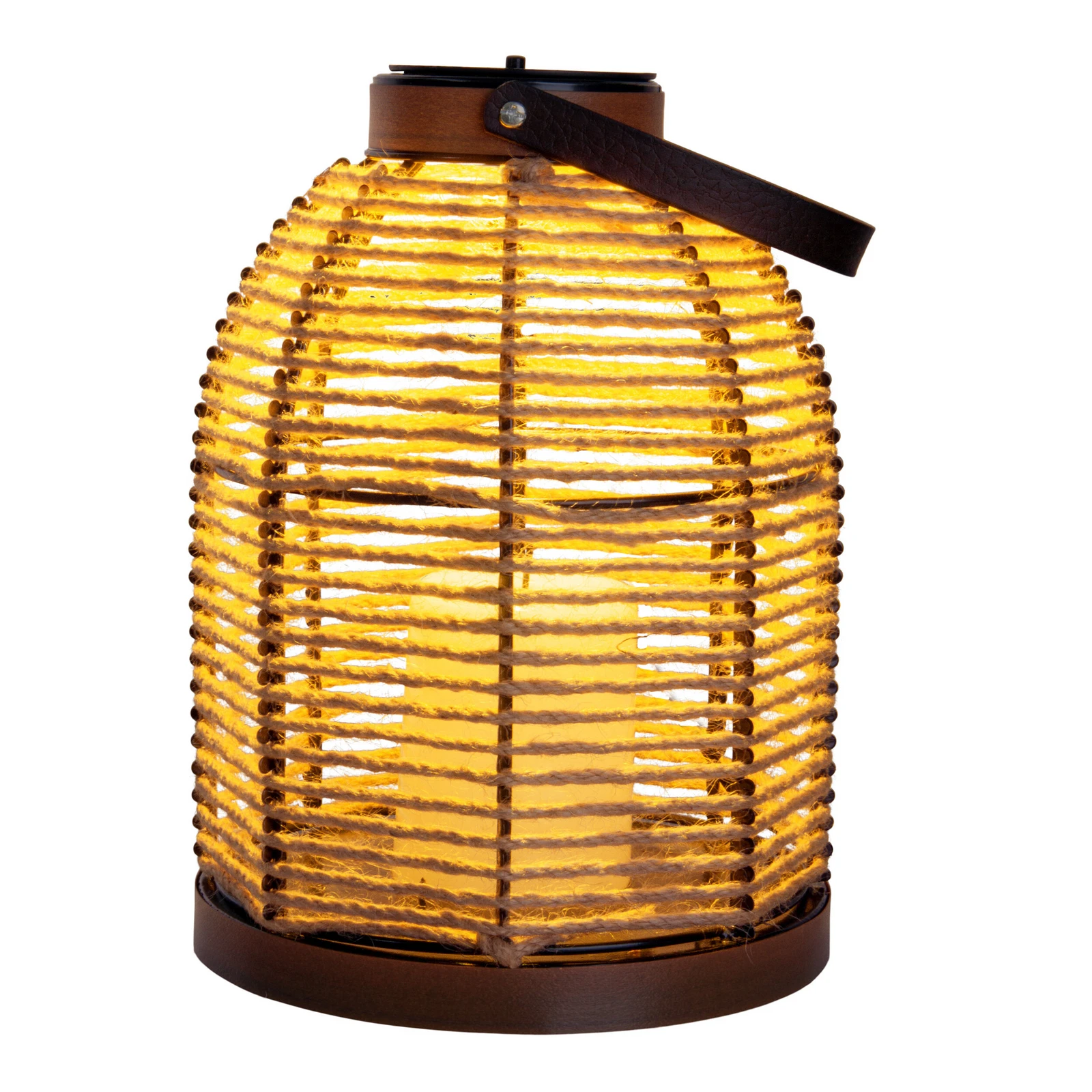 Korbinian LED napelemes világítás, barna, magasság 29 cm, IP44, lámpa