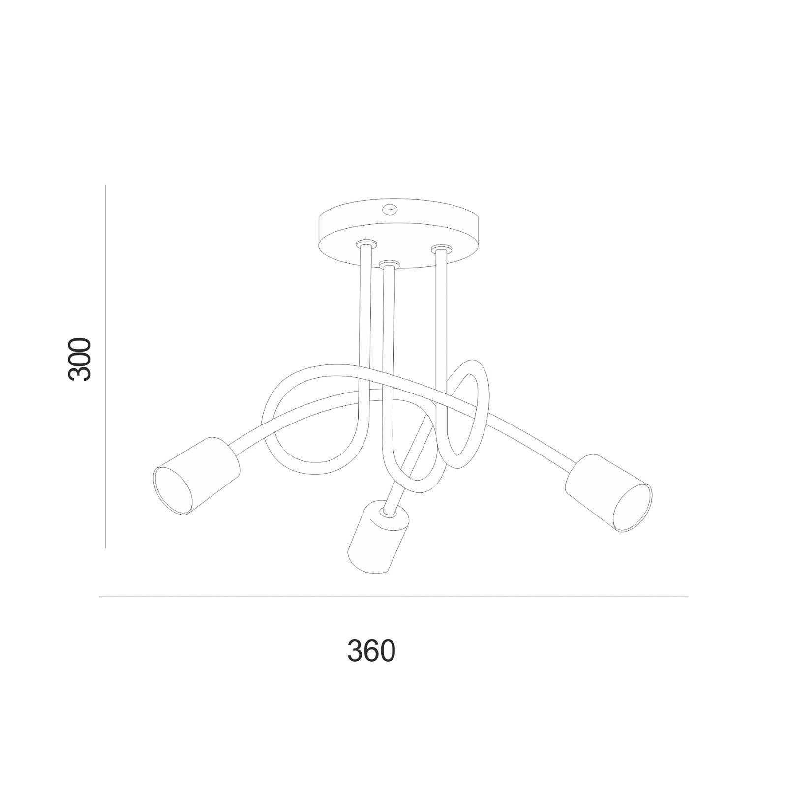 Envostar Plafonnier Joiy croisé 3 lampes noir