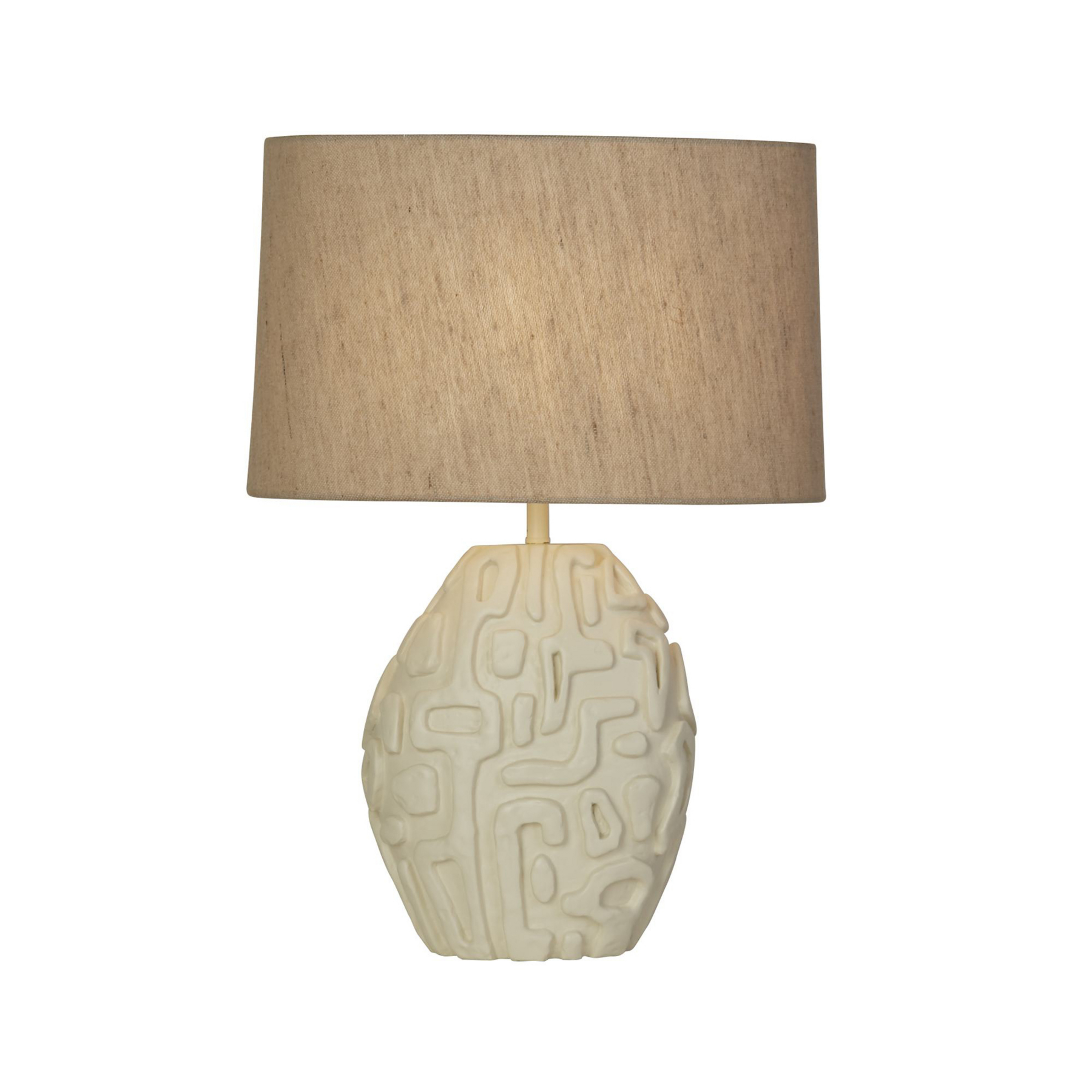 Lampada da tavolo Adelaide, crema, altezza 59,5 cm, tessuto/resina