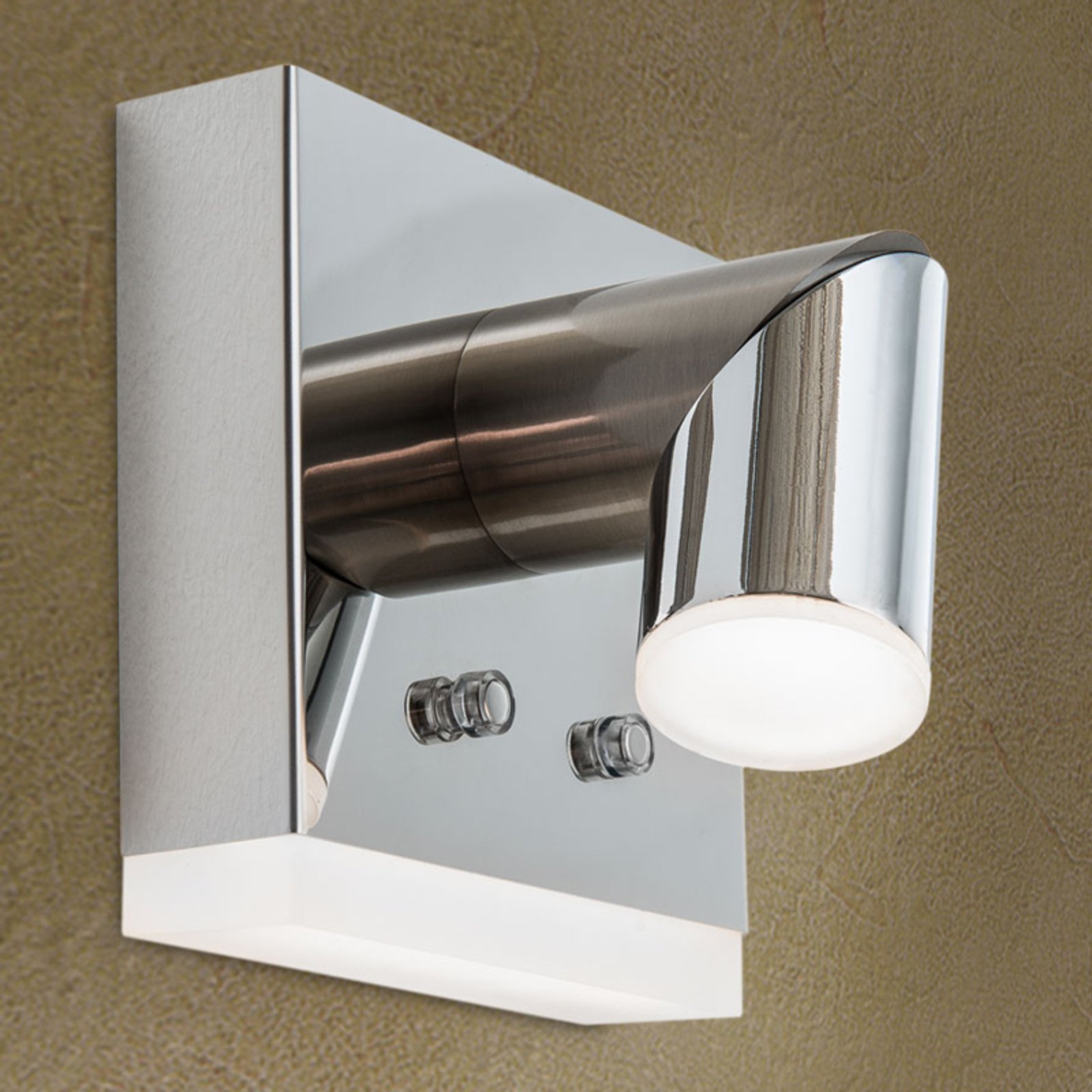 Orion Aren - LED wall lamp with switch, for Living / Dining Room, metal, acrylic glass, 6 W, energy efficiency: A+, L: 12 cm, W: 12 cm