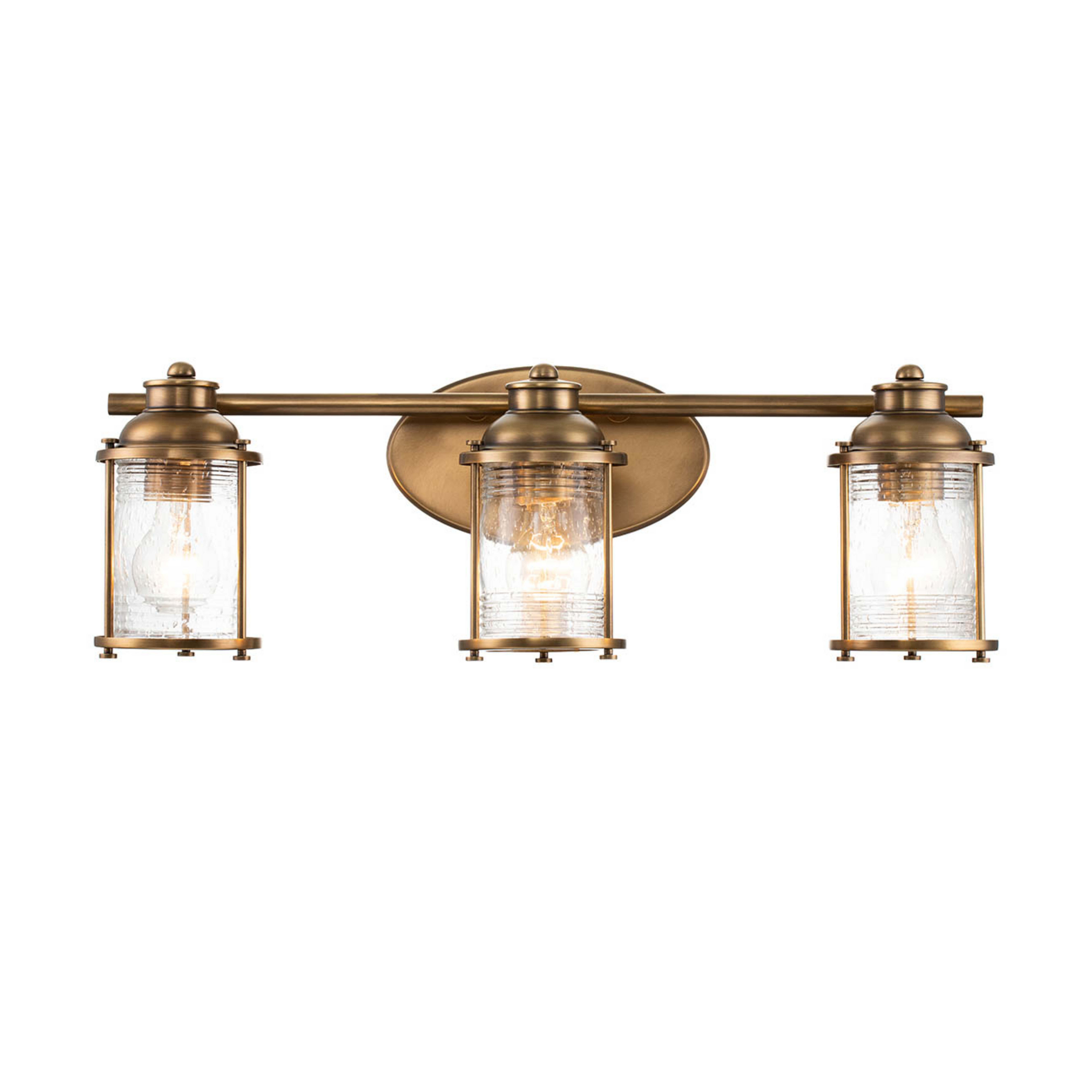 Ashland Bay bathroom wall light, 3-bulb, brass