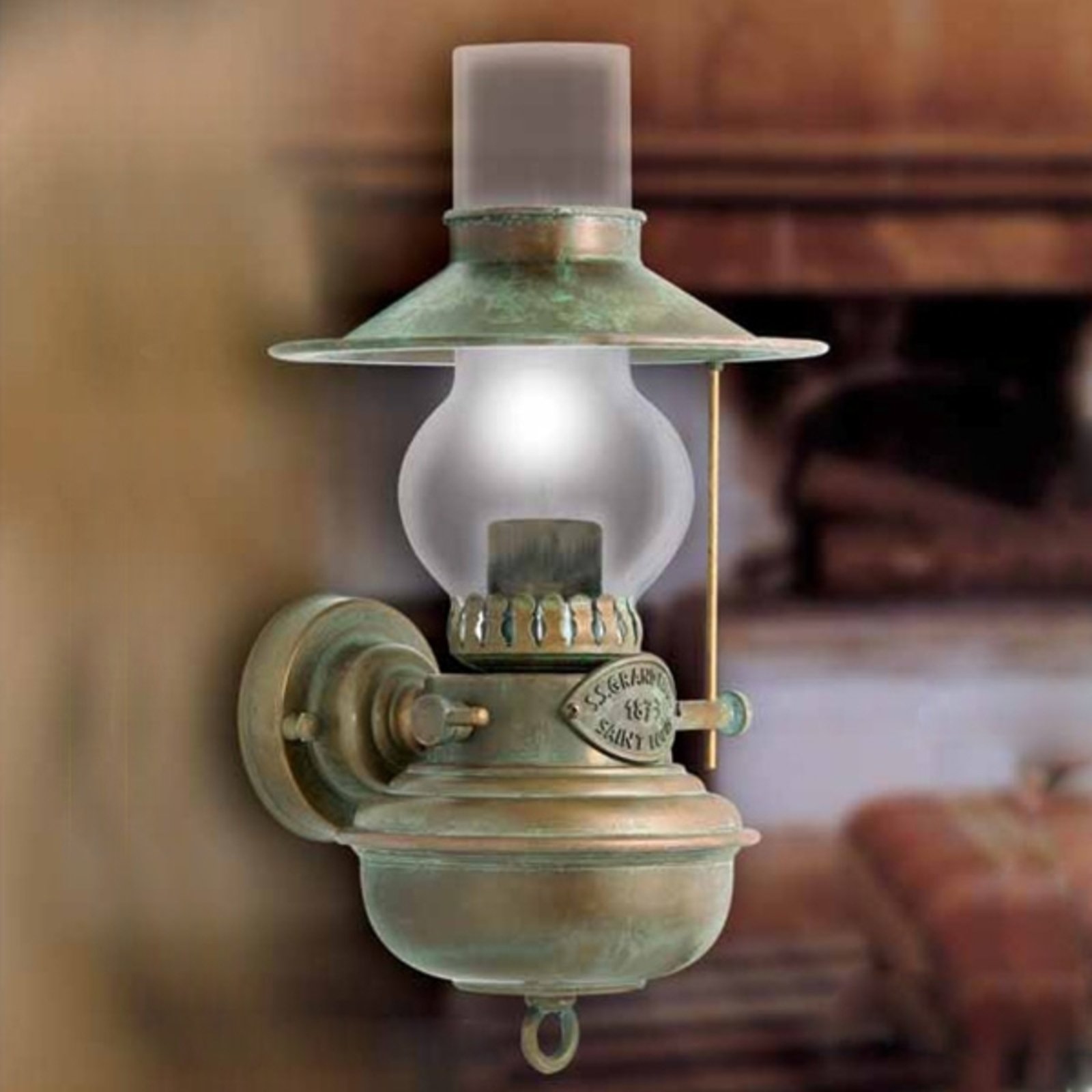 Guadalupa væglampe med olielampe-look
