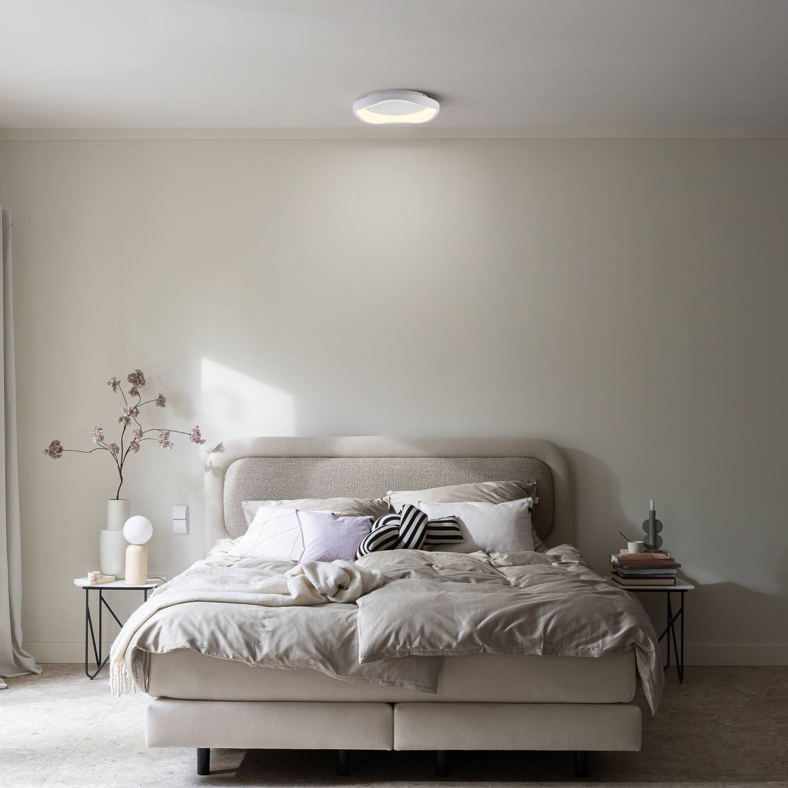  Schöner Wohnen Schöner Wohnen Monta Led Ceiling Light, White, ø 40 Cm, Metal, Switchdim 
