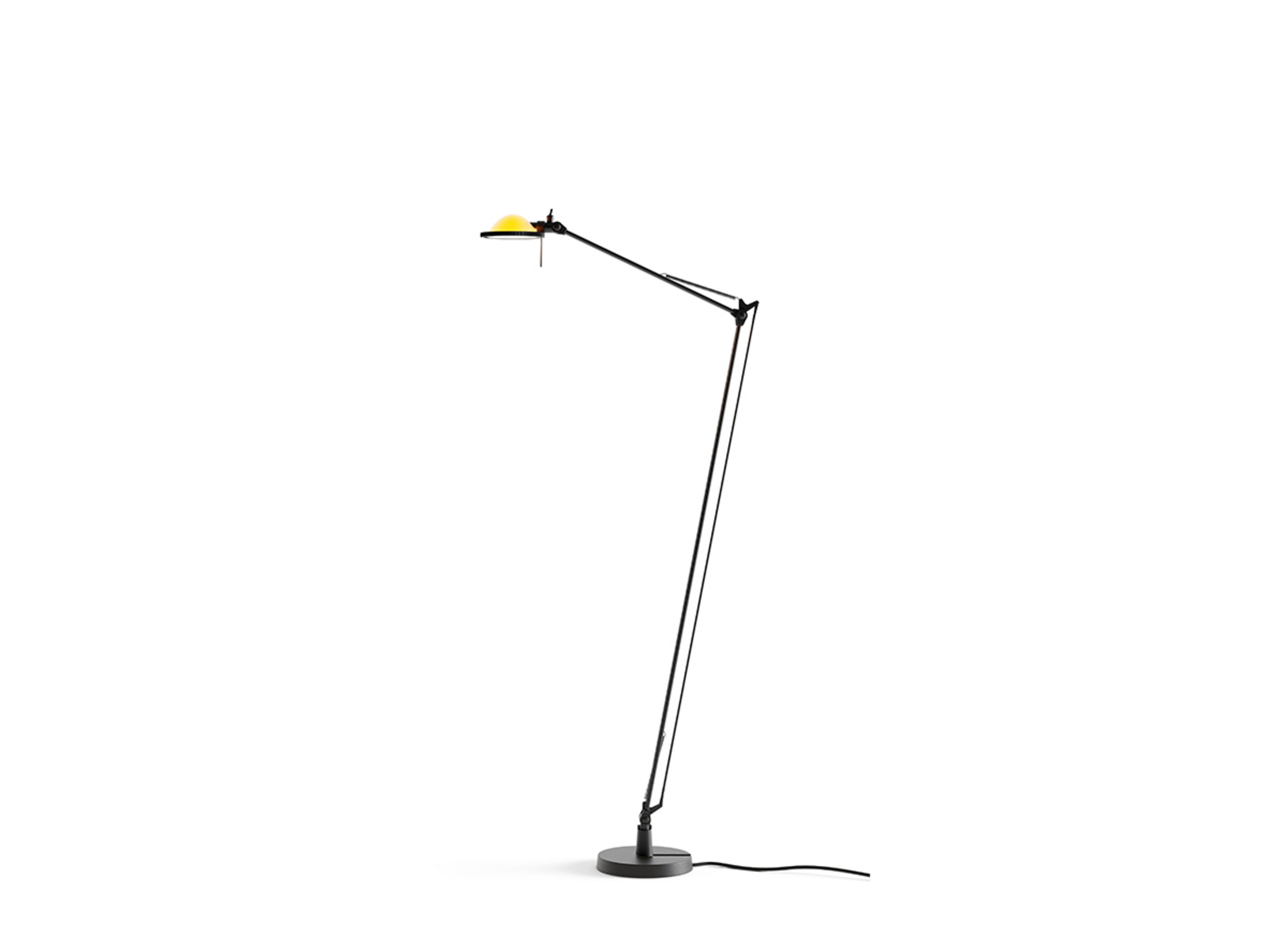 Berenice floor lamp, black, yellow head - Luceplan