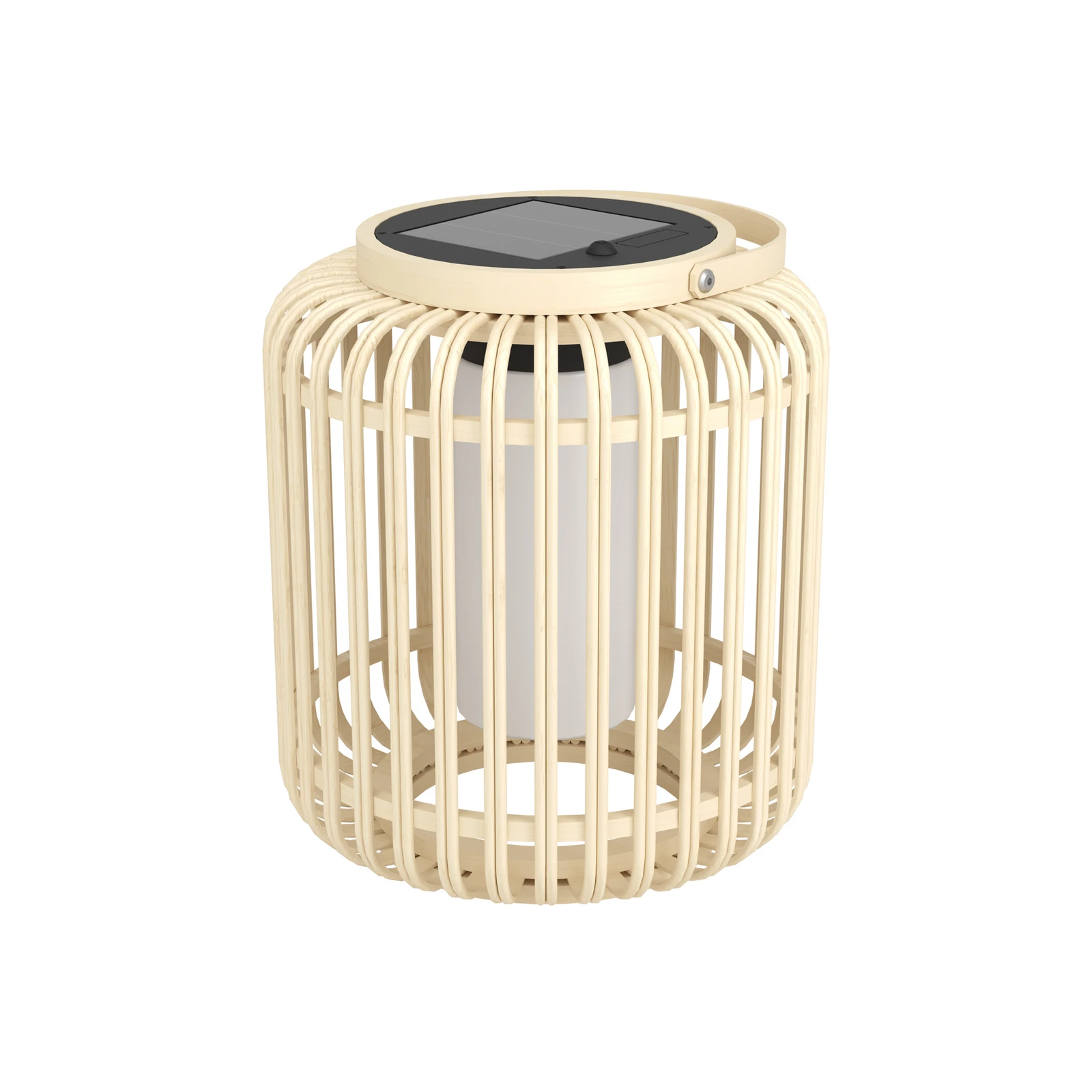Lanterna solar LED Marliano, altura 24 cm, madeira clara, madeira