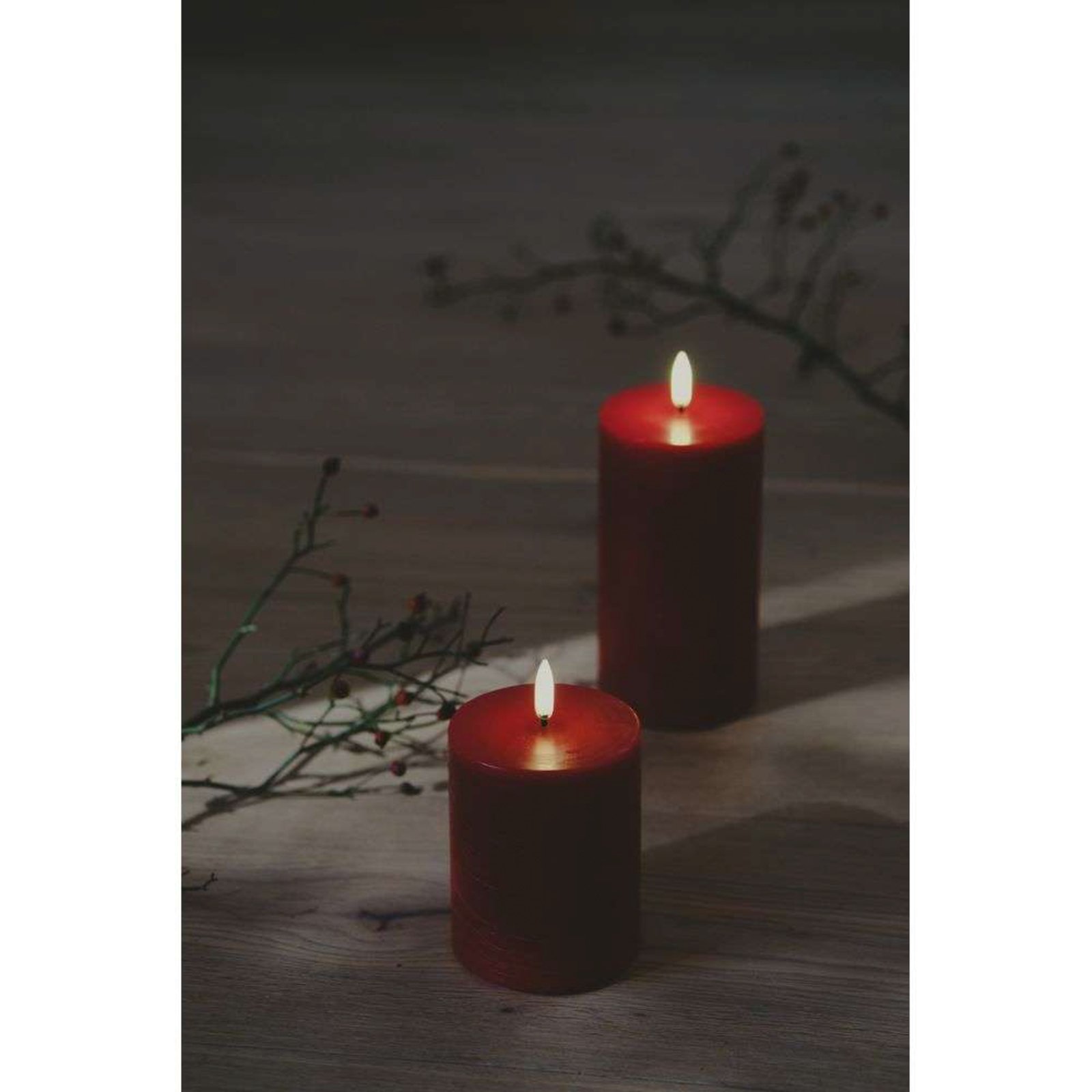 Pillar Candle LED 7,8 x 15,2 cm Rustic Carmine Red - Uyuni Lighting