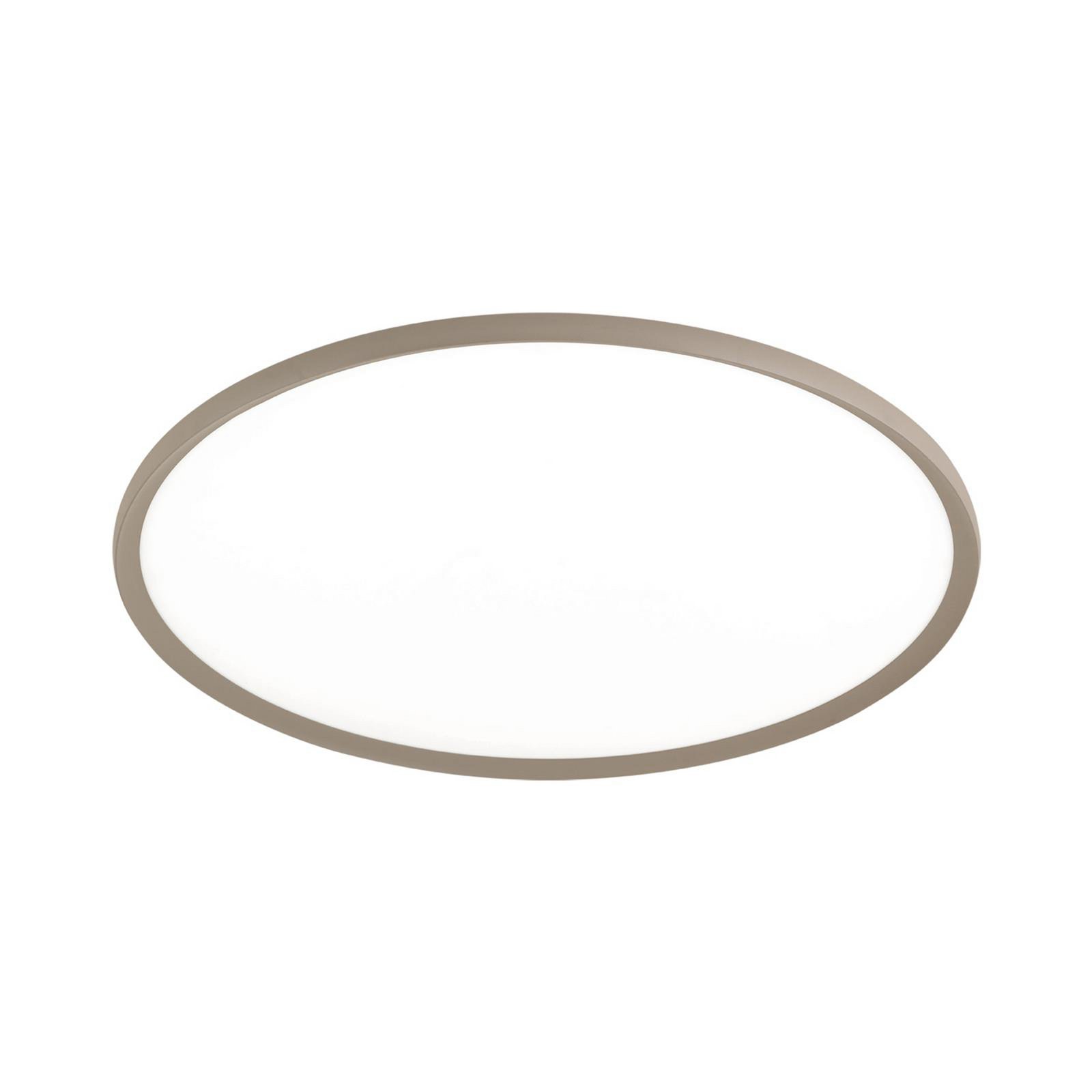 LED ceiling lamp Kant, Ø 80 cm, khaki, CCT, metal/plastic