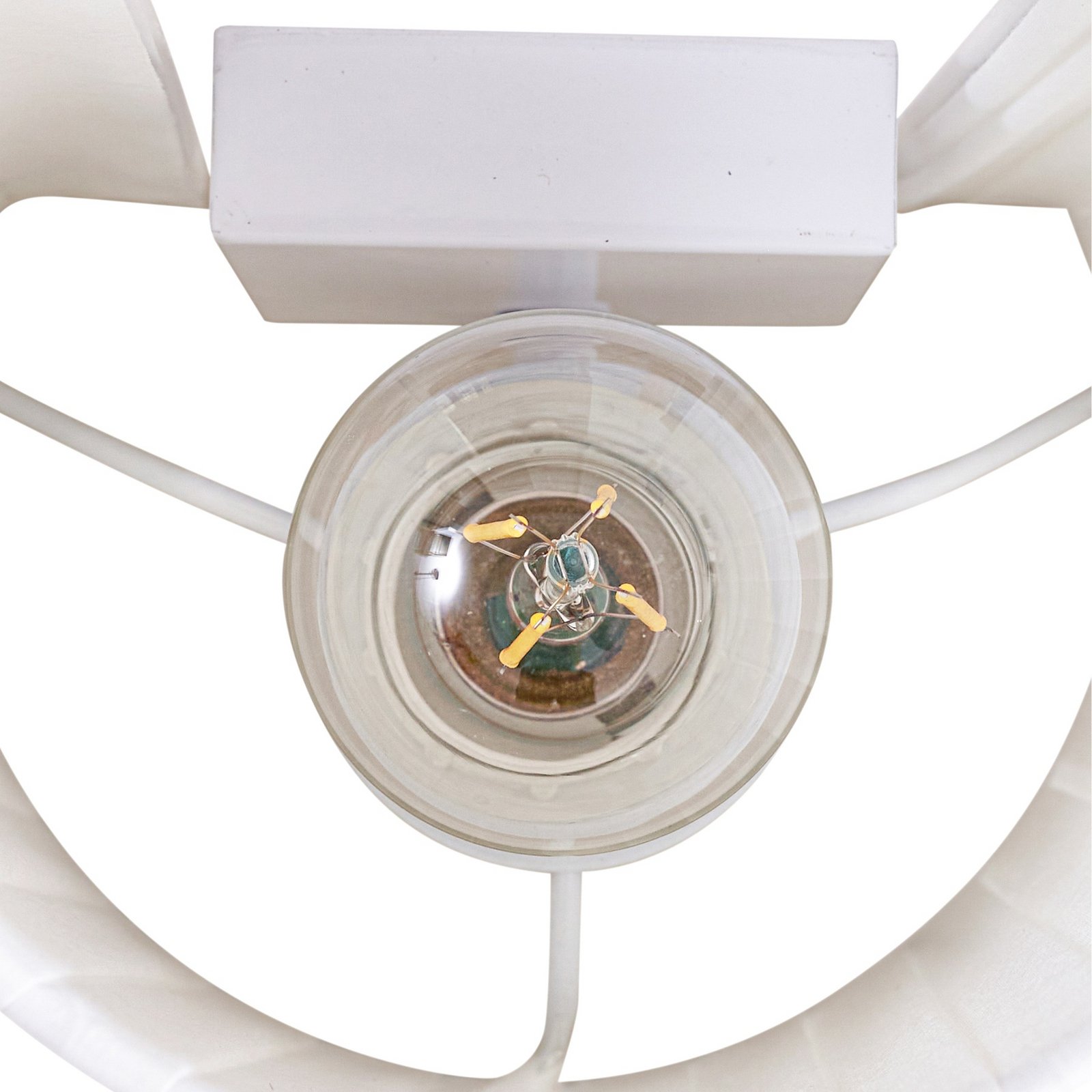 Lindby Wandleuchte Virelle, weiß, Textil, E27