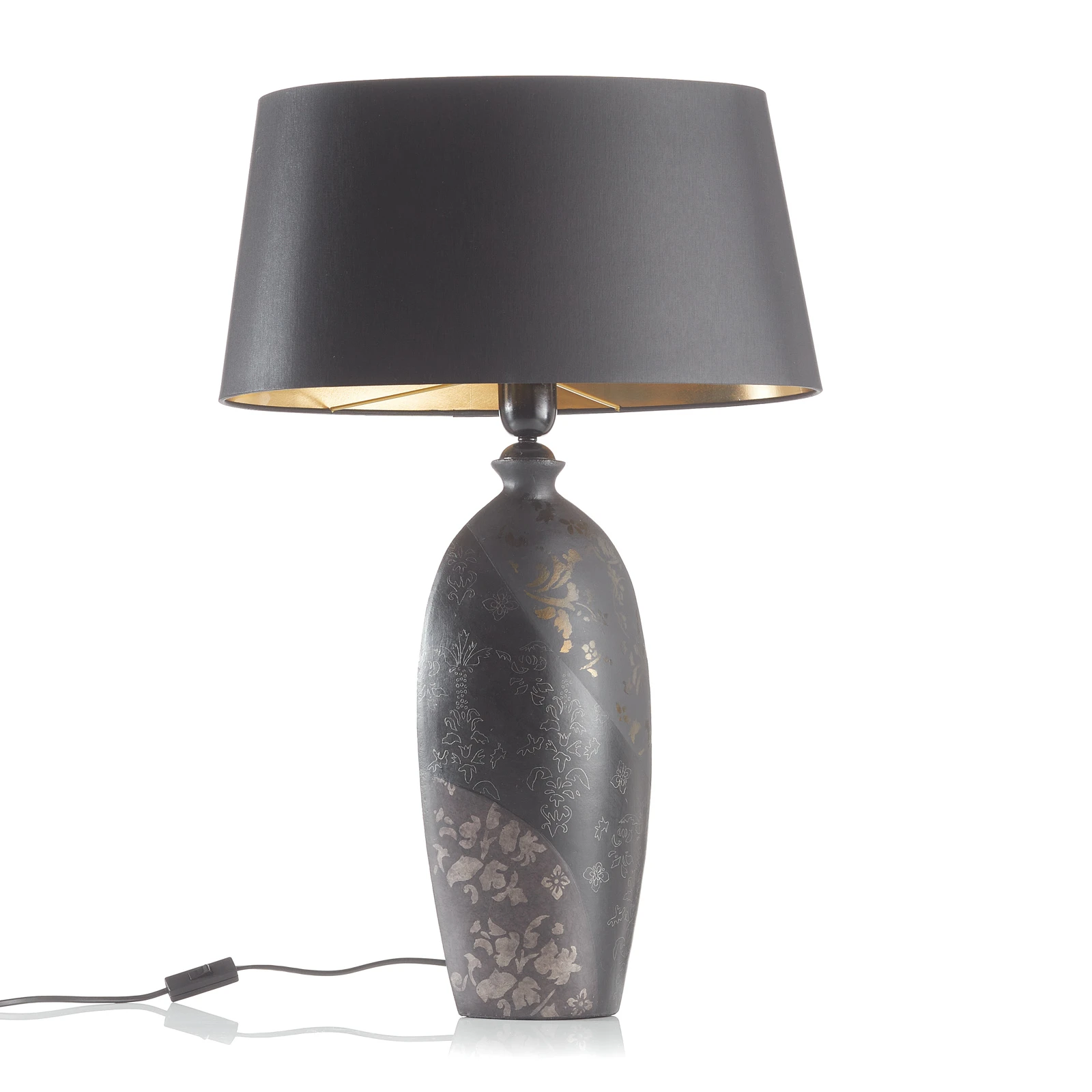 Stolná lampa Mary, keramika a chintz, výška 66 cm