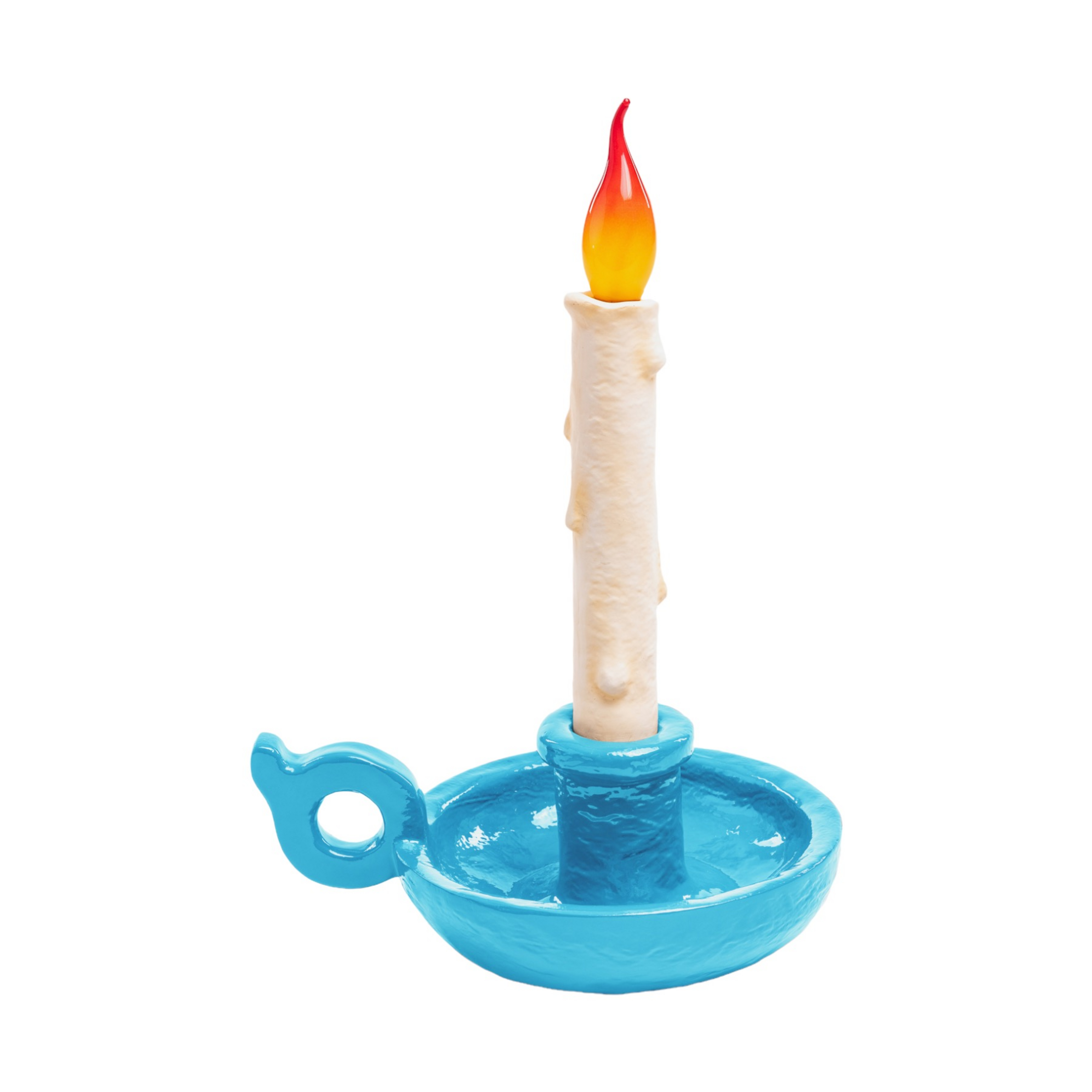 SELETTI Grimm Bugia candeeiro de mesa decorativo em forma de vela azul