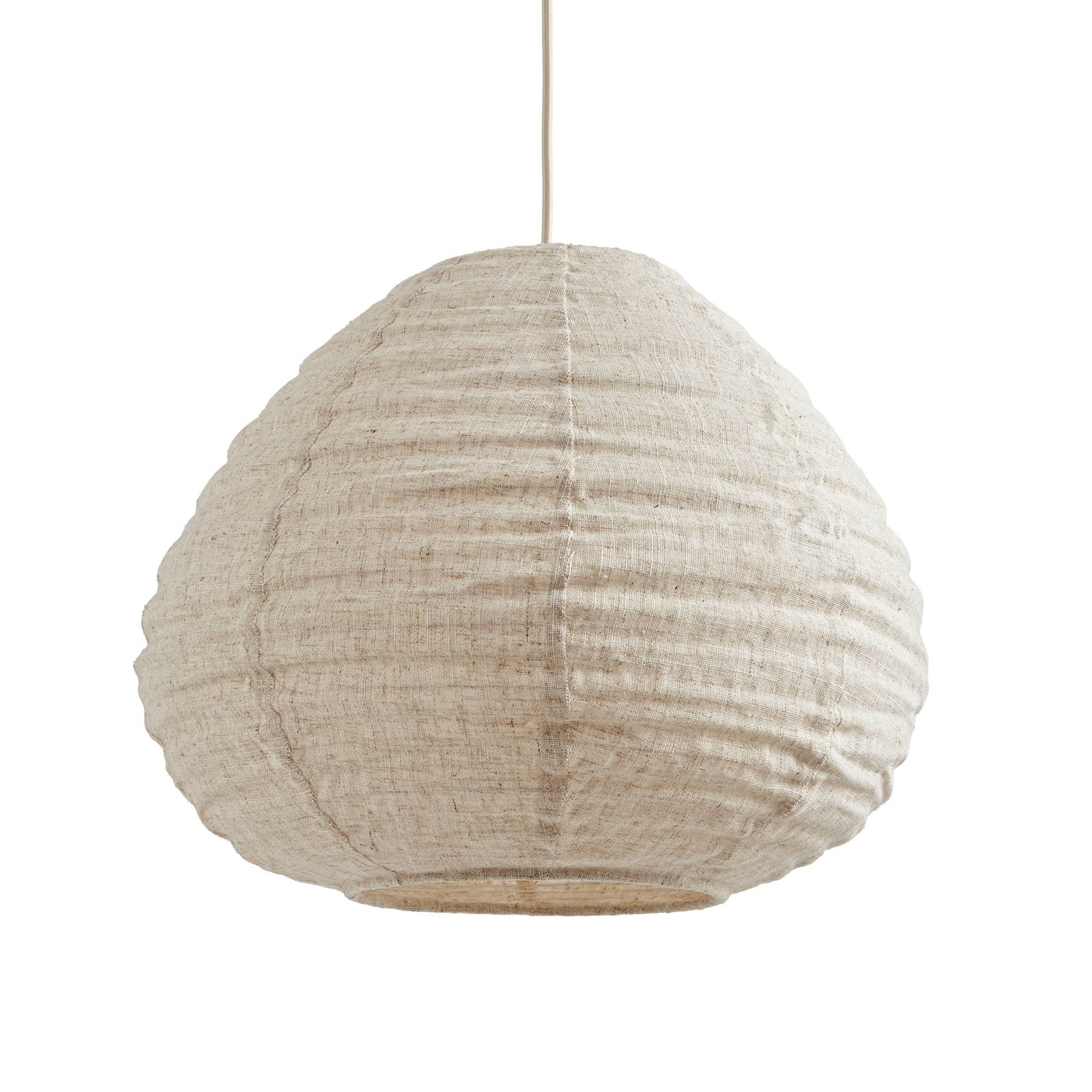 Lampă suspendată Lindby „Autumn”, bej, Ø 40 cm, in, în formă de picătură