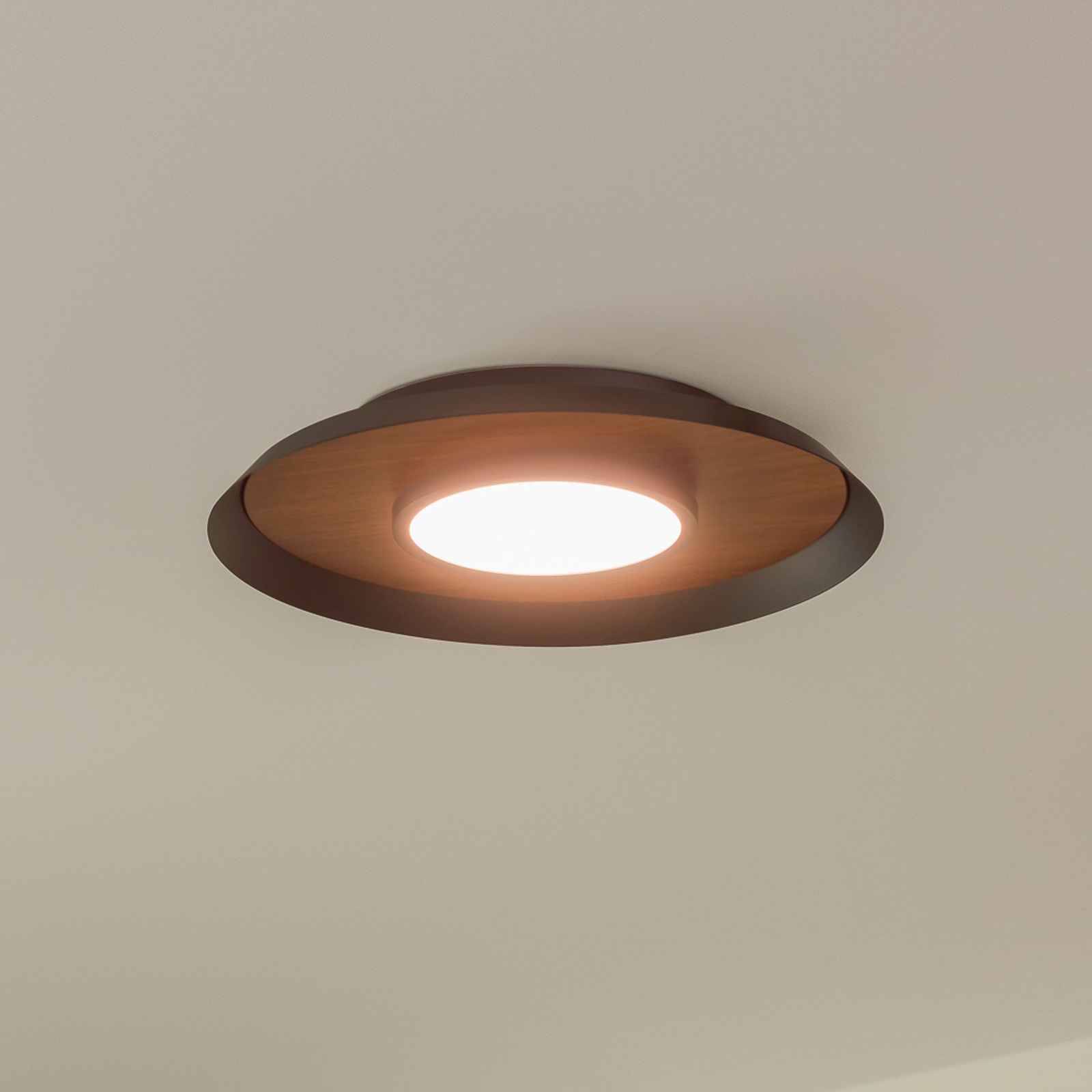 Lucande Merilla ceiling light, veneer wood