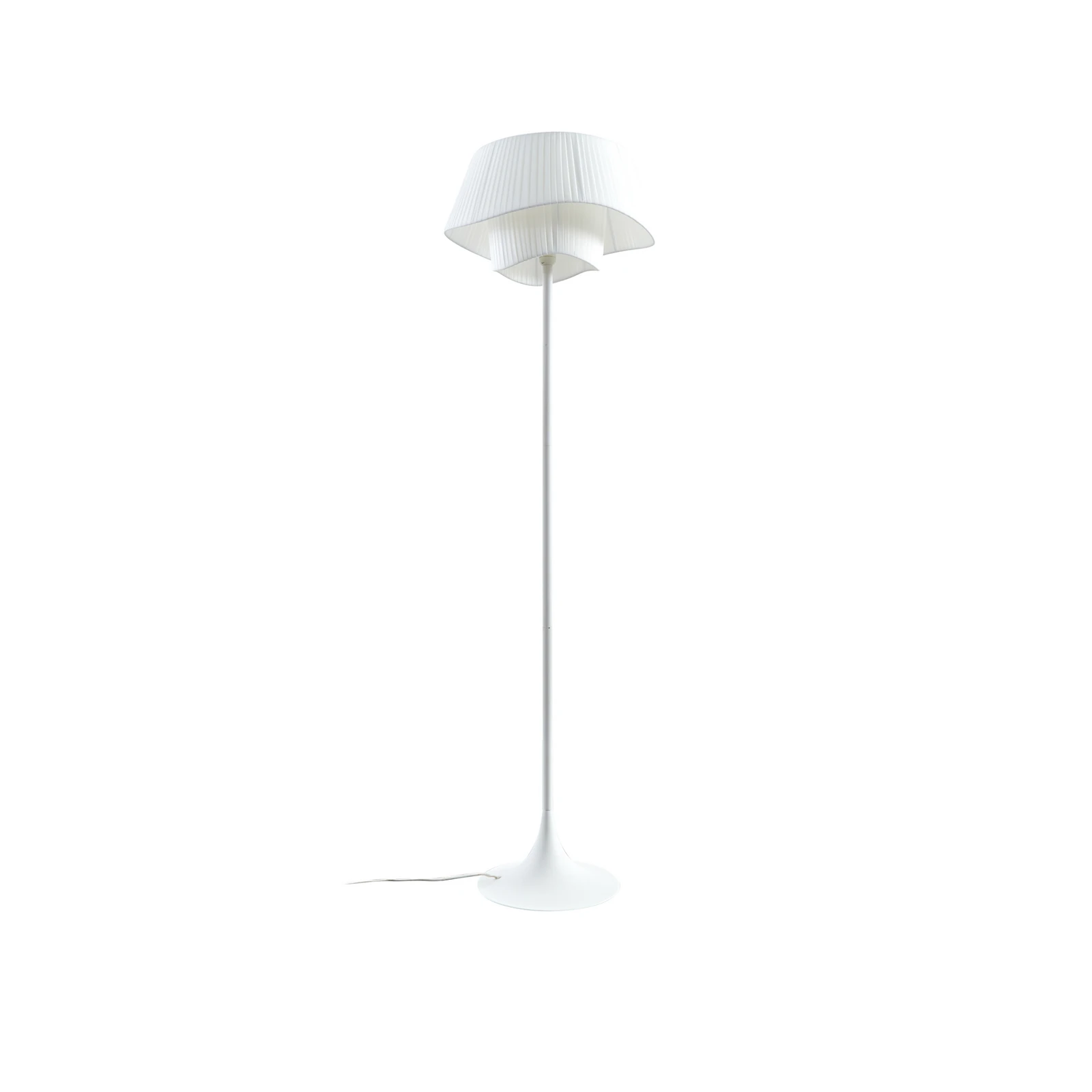 Φωτιστικό δαπέδου Lindby Eryndor, λευκό, ύφασμα, Ø 47 cm, E27