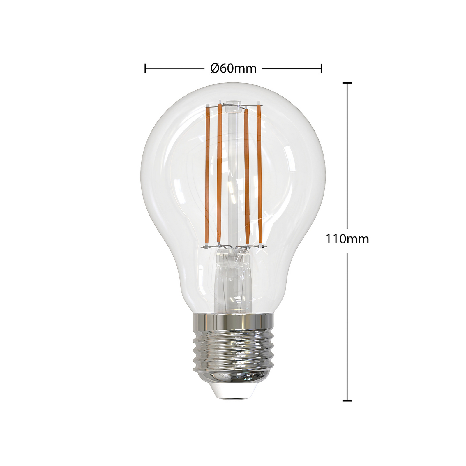 LED žiarovka E27 8W číra 2 700K stmievateľná sada 2 ks