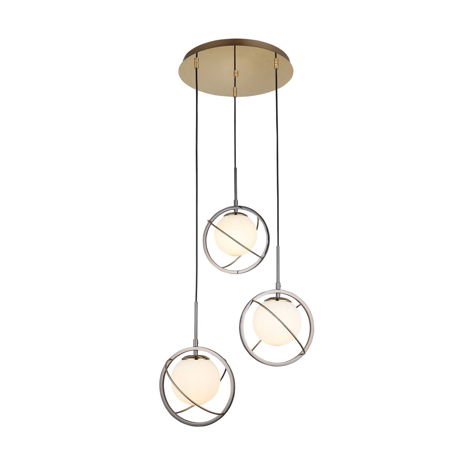 Mondo hængelampe guld/perlesort 3 lyskilder