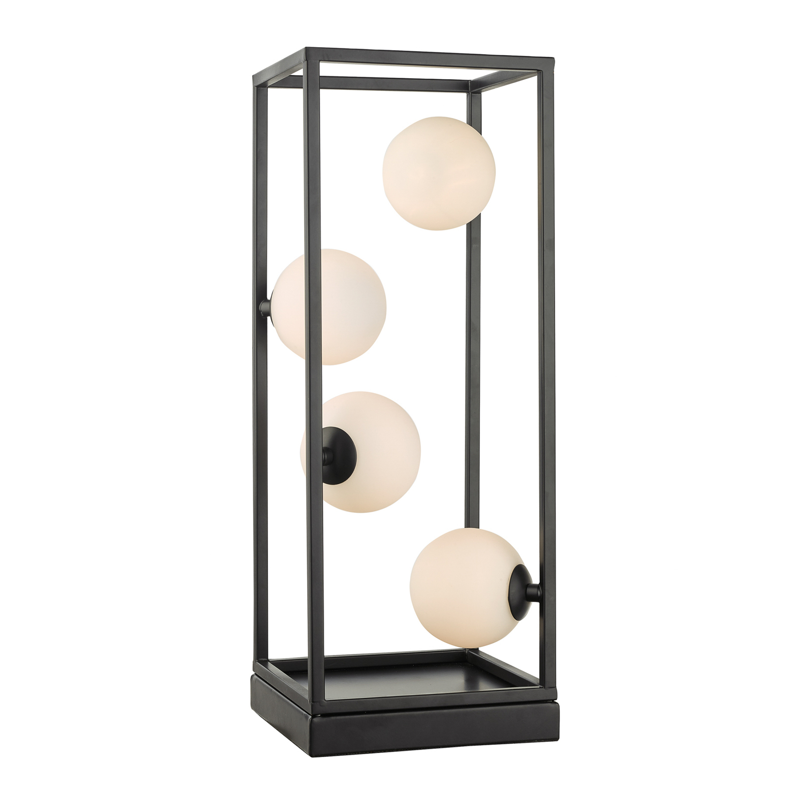 Ensio table lamp with four white glass globes