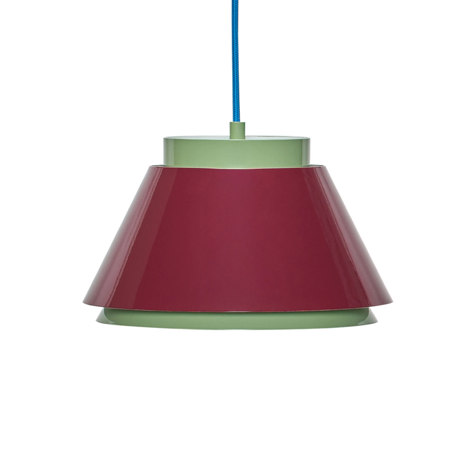 Hänglampa Remi, grön/röd, Ø 25 cm, metall