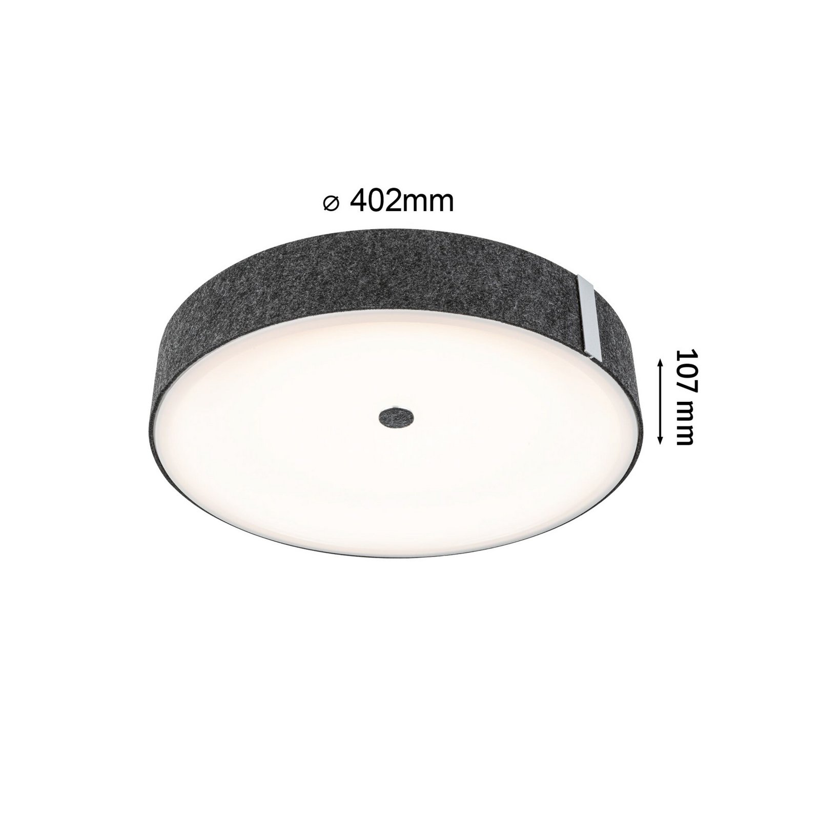 Paulmann Smart LED-Deckenlampe Malika anthrazit Ø 40 cm Filz