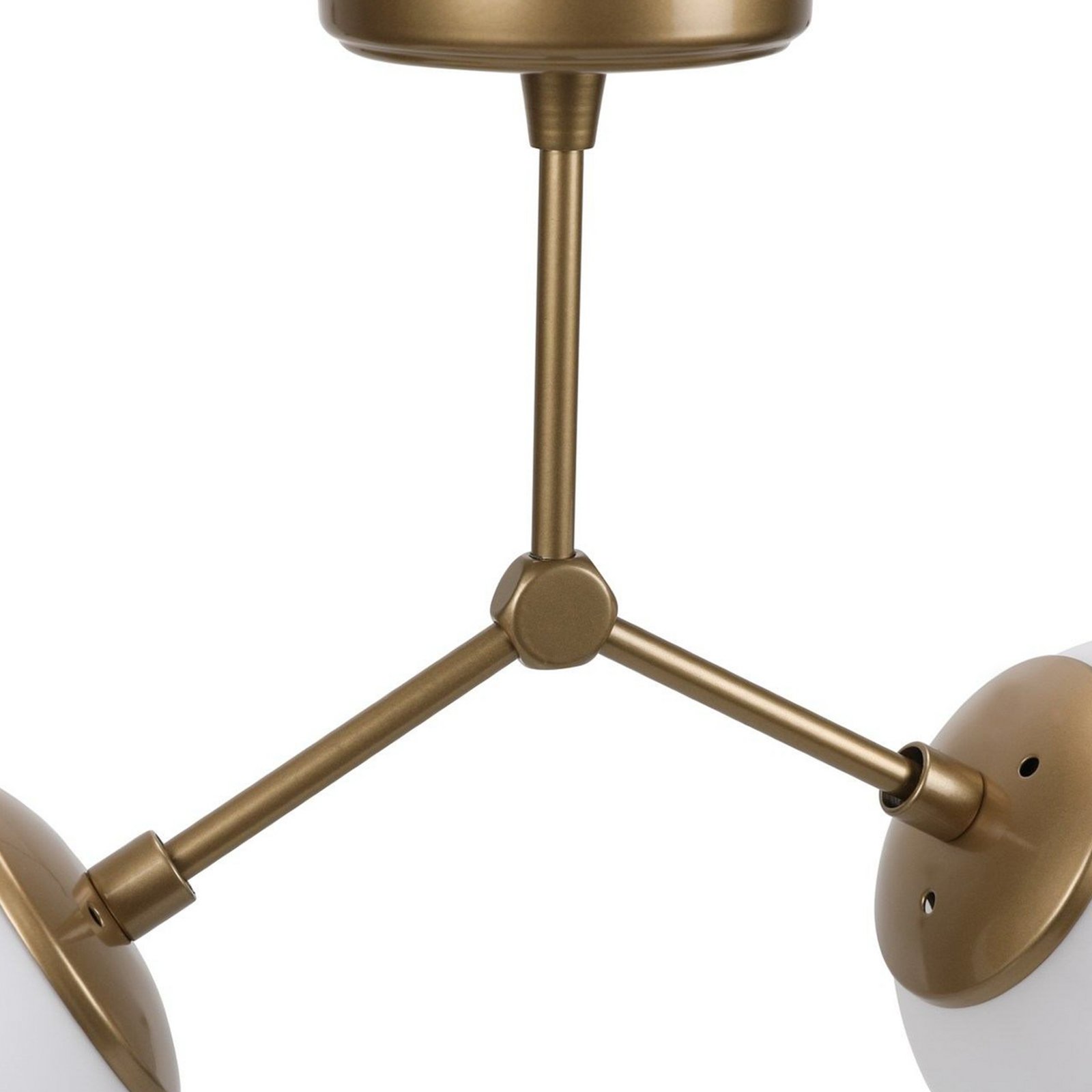 Plafonnier Damar, doré, verre, à 2 lampes, longueur 44 cm, E27