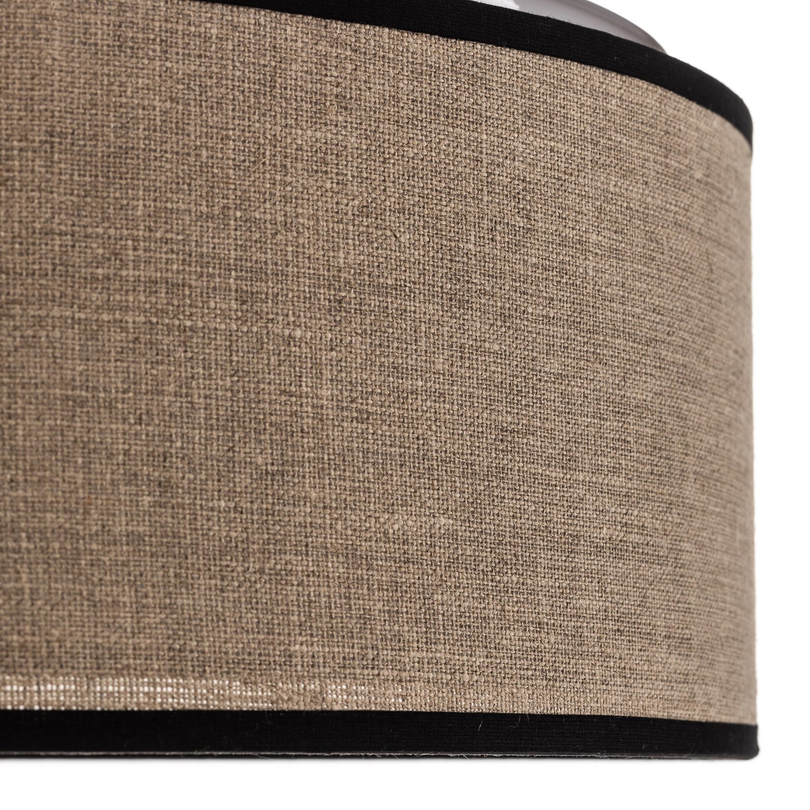 Stropné svietidlo Tubo, textilné tienidlo, béžová farba, Ø 48 cm