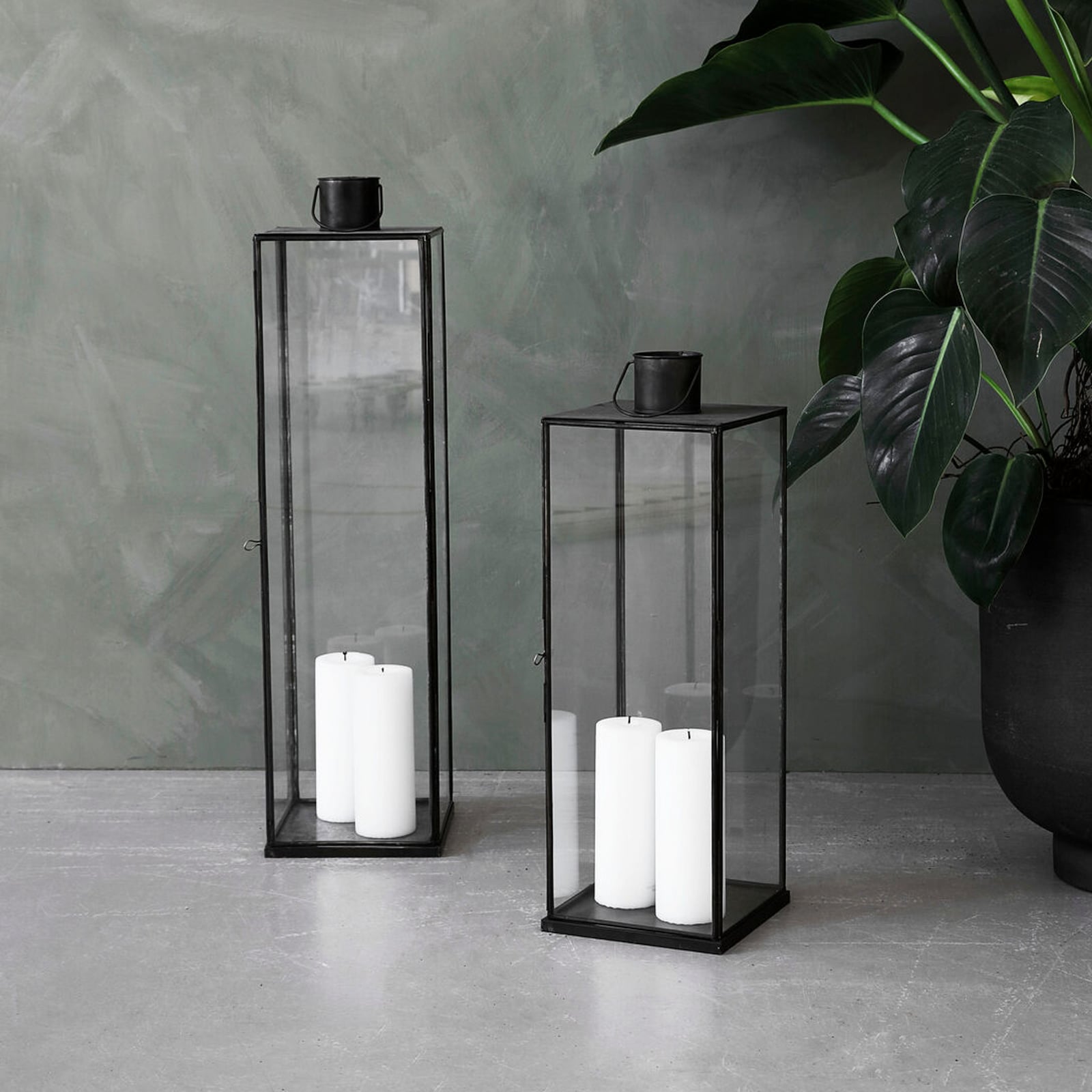 Lanterna HDNarrow, nero anticato, altezza 61 cm - House Doctor