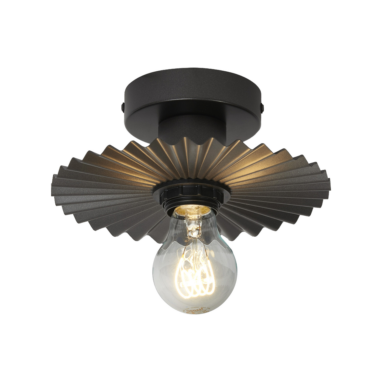 Plafonnier OSRAM Decor Plissee, gris, acier, E27