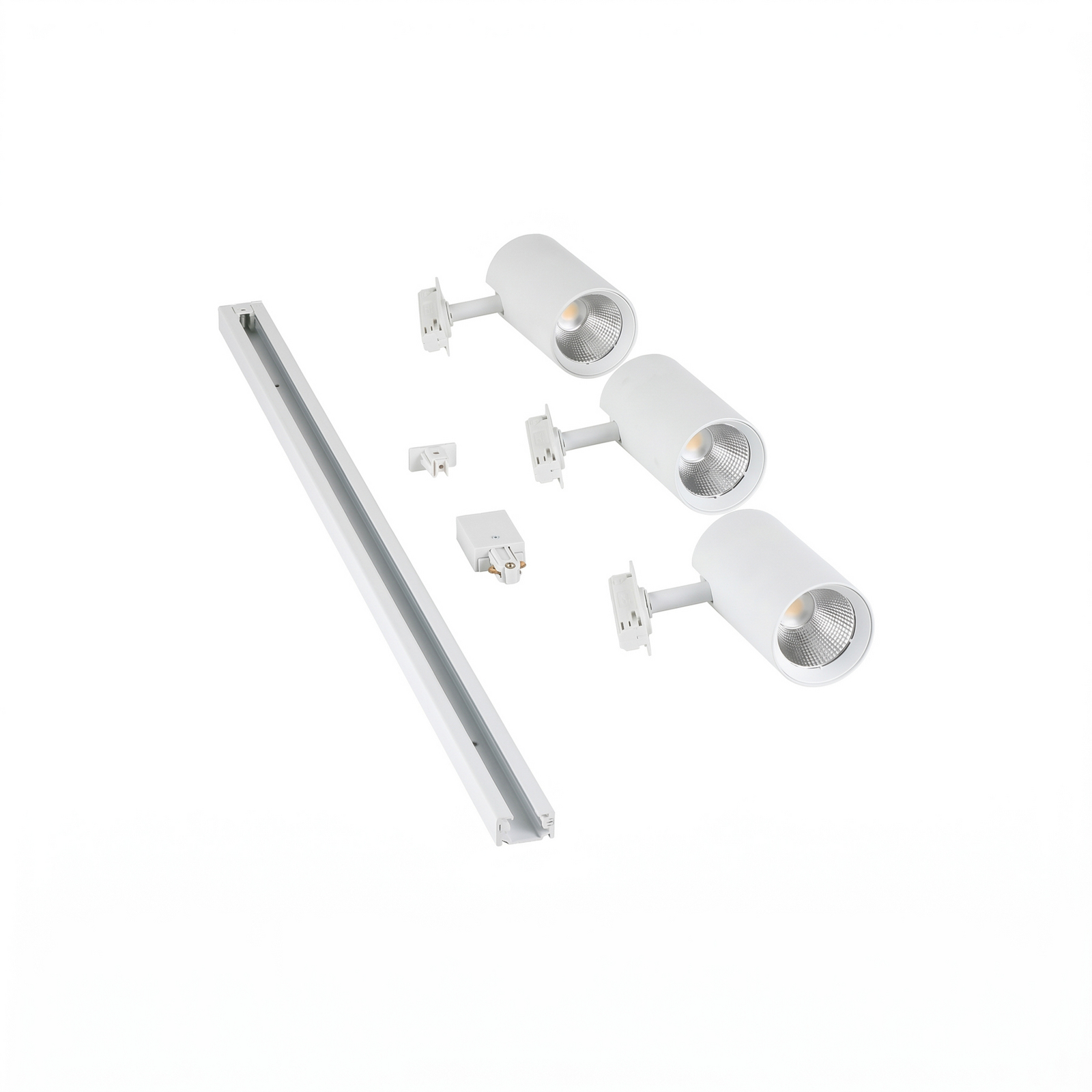 Σύστημα ράγας Lindby Linaro, Ø 7 cm, 3 φτερά, LED, λευκό, CCT