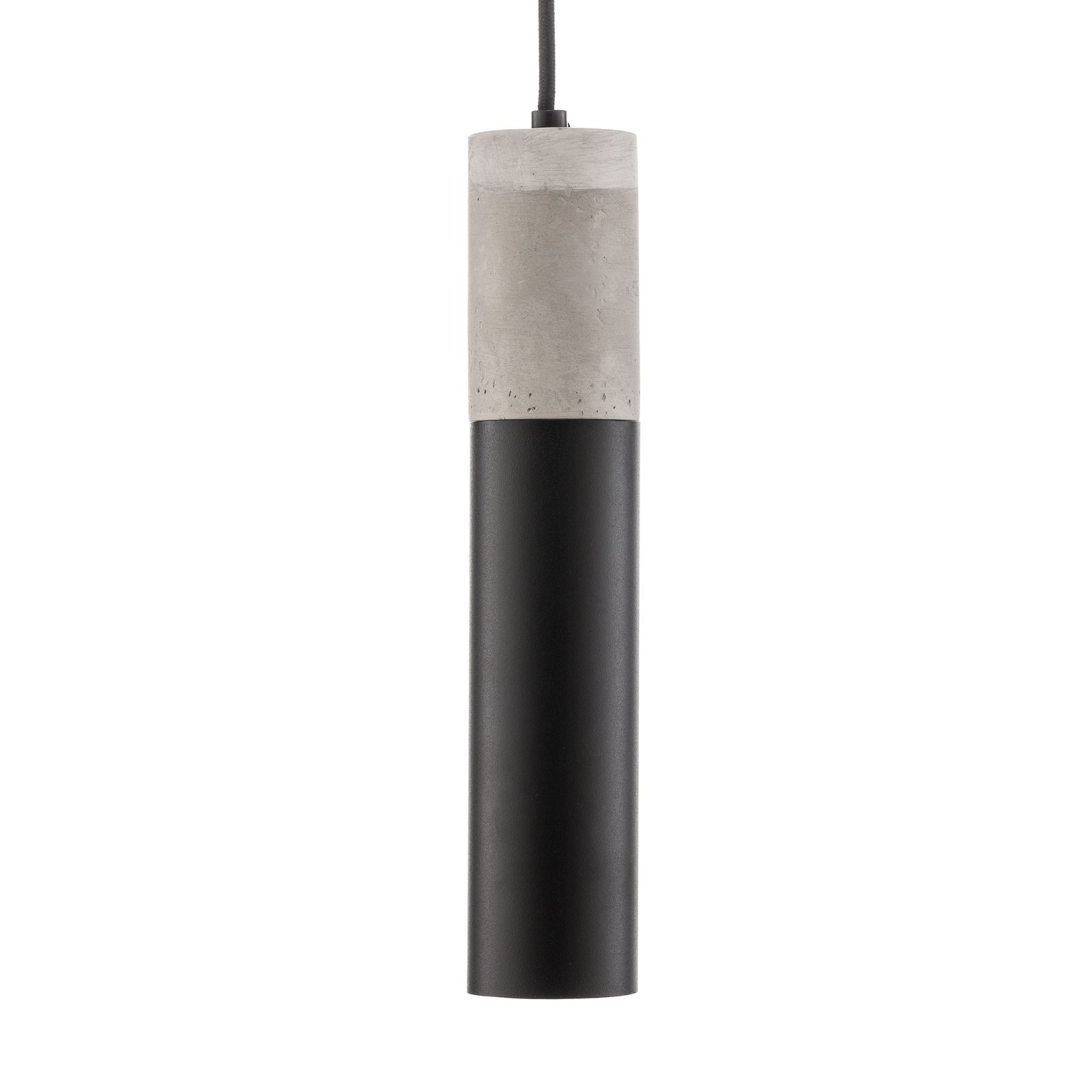 Hanglamp Tube, beton, zwart, 1-lamp