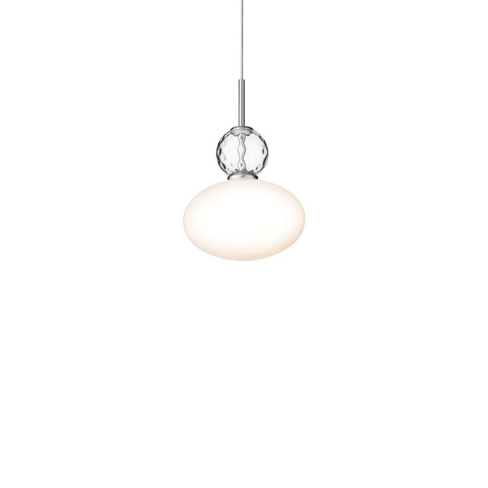 Nuura Pendelleuchte Rizzatto 32, Ø 30 cm, silberfarben/opal