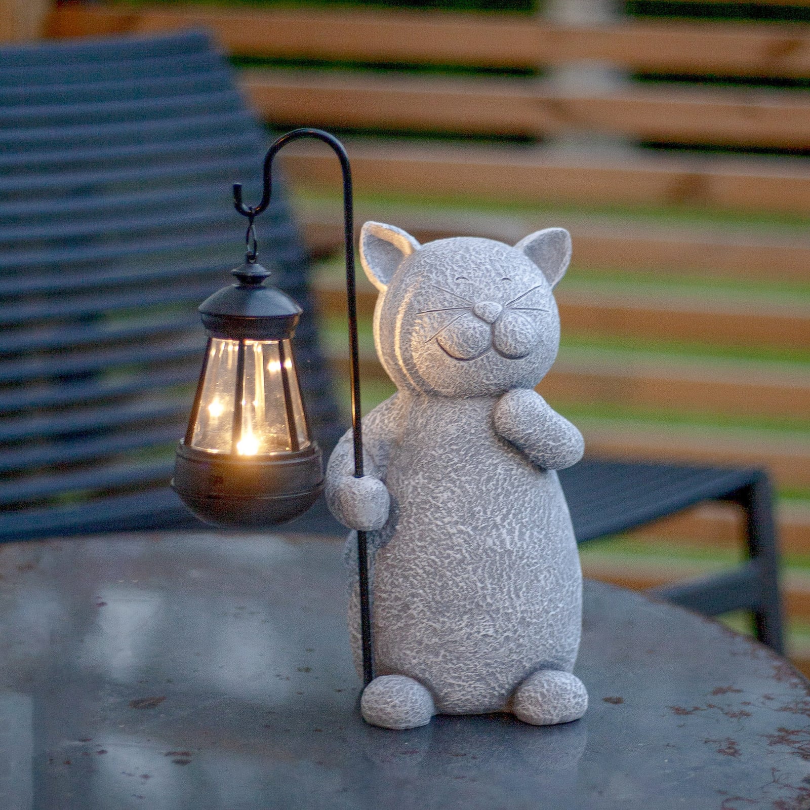 Smilla-LED-koristevalaisin, harmaa/musta, korkeus 30 cm