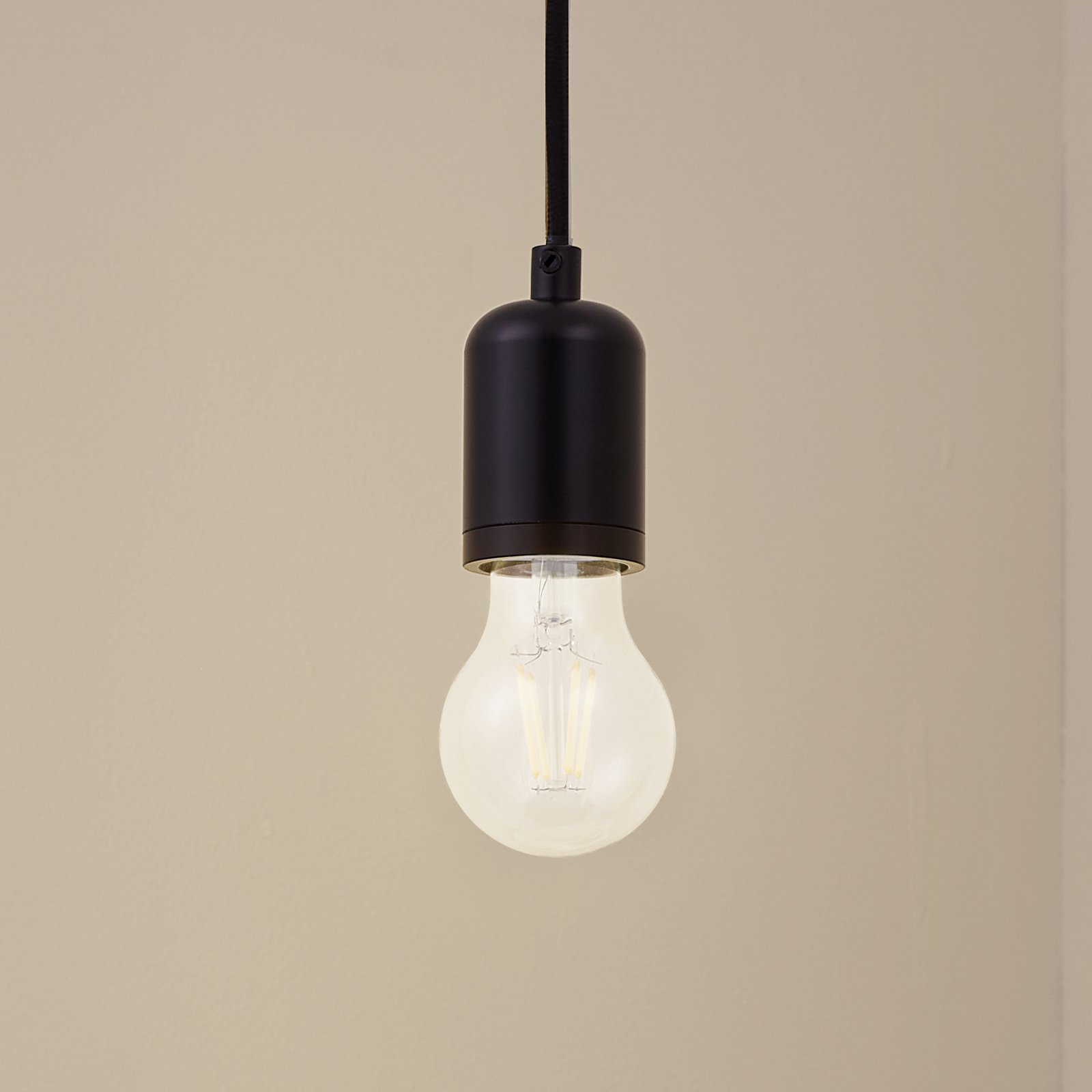 Hattie pendant light, E27 socket, Ø 4.7 cm, black, metal - Lindby Hattie pendant light, E27 socket, Ø 4.7 cm, black, metal - Lindby