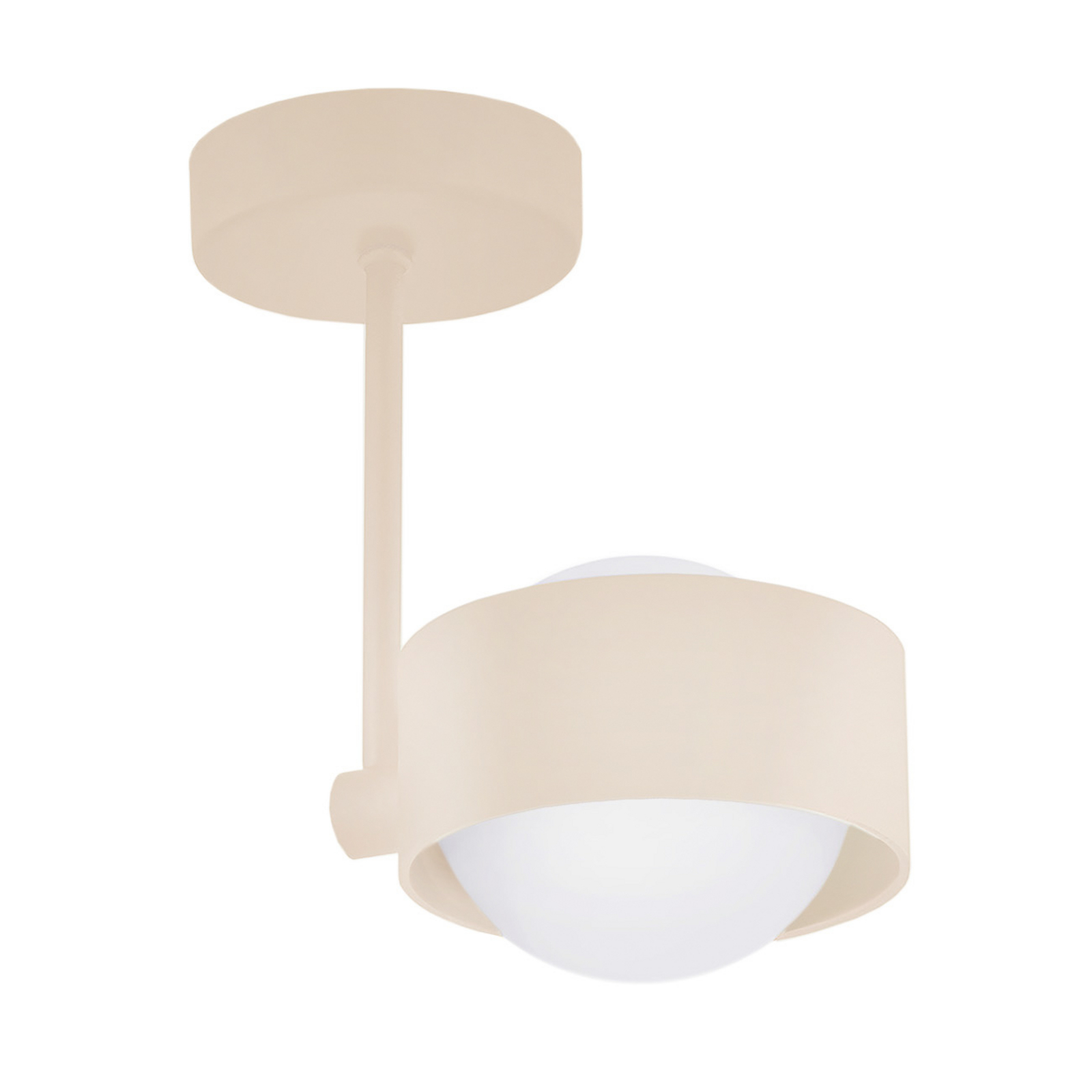 Plafonnier Mado, beige, à 1 lampe, hauteur 21 cm, acier/verre
