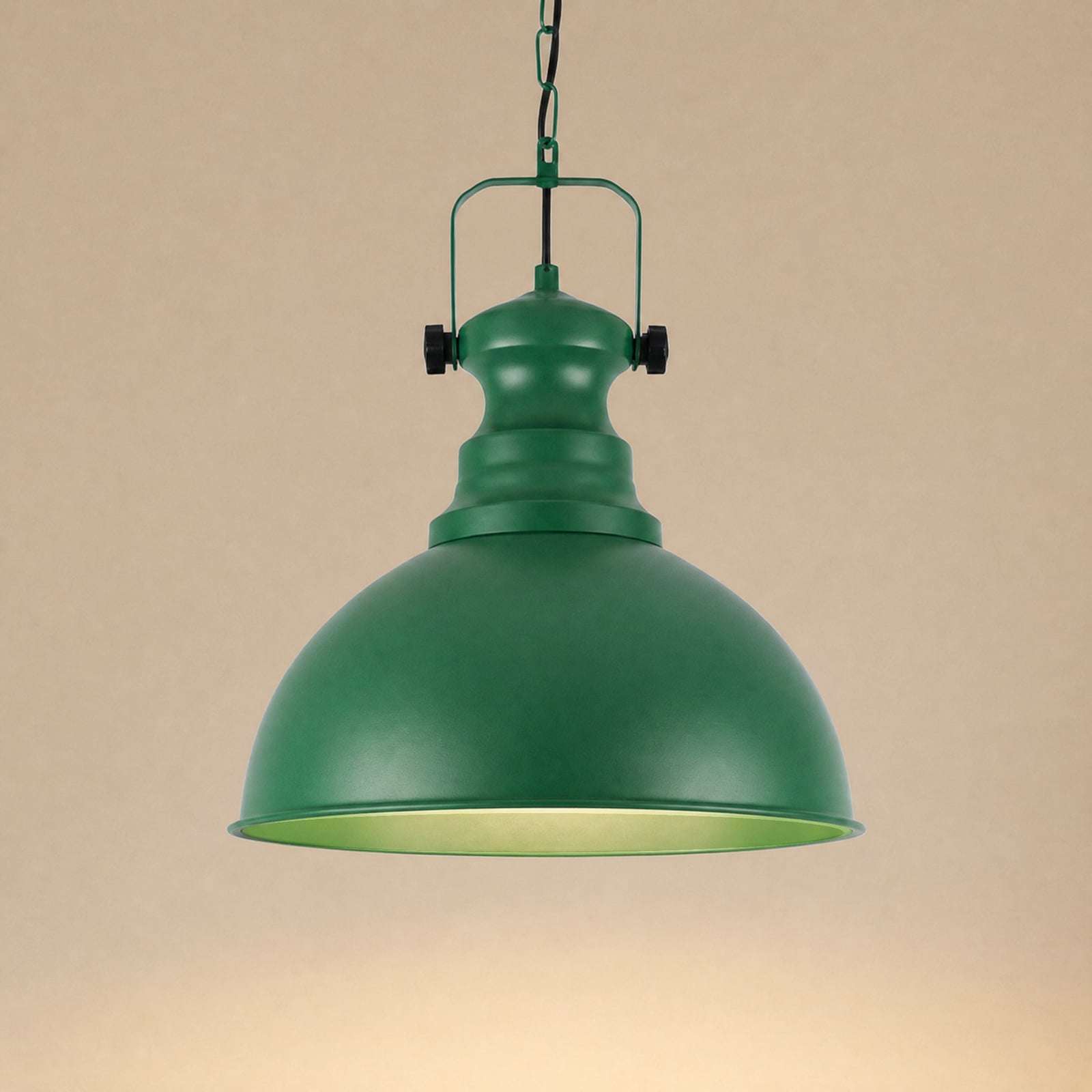 Hängeleuchte Kure, grün, Ø 31 cm, Metall, E27