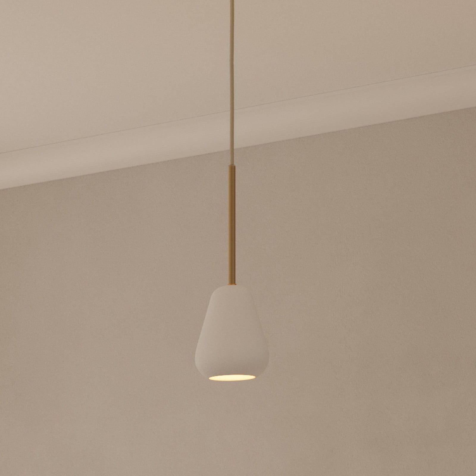 Nuura Aps Lampă suspendată Nuura Anoli Spot Ø 10 cm alb/auriu metal - Camera de zi / sufragerie - Scandinavă - alb auriu