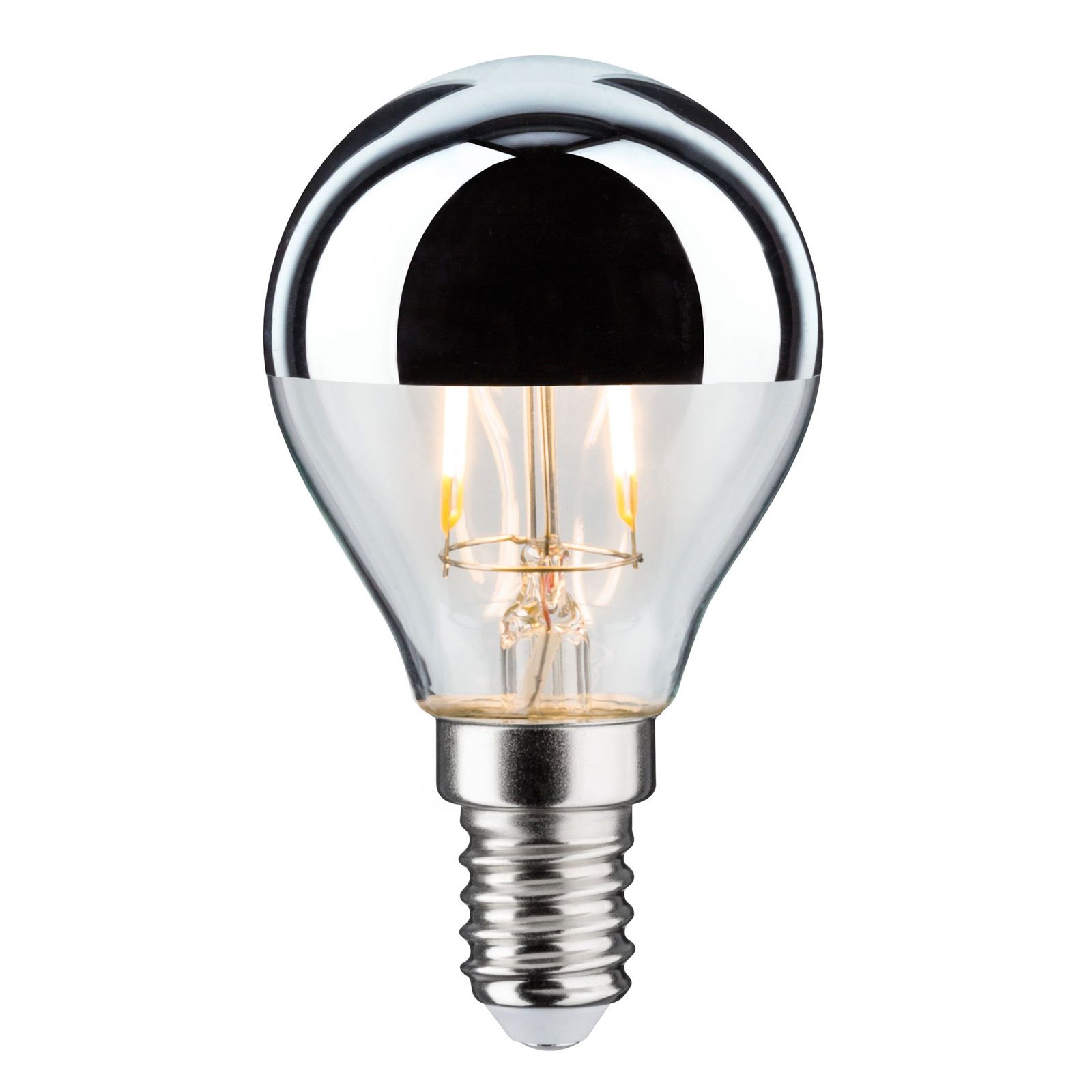 LED-lampe E14 827 dråpe sølv 2,6 W