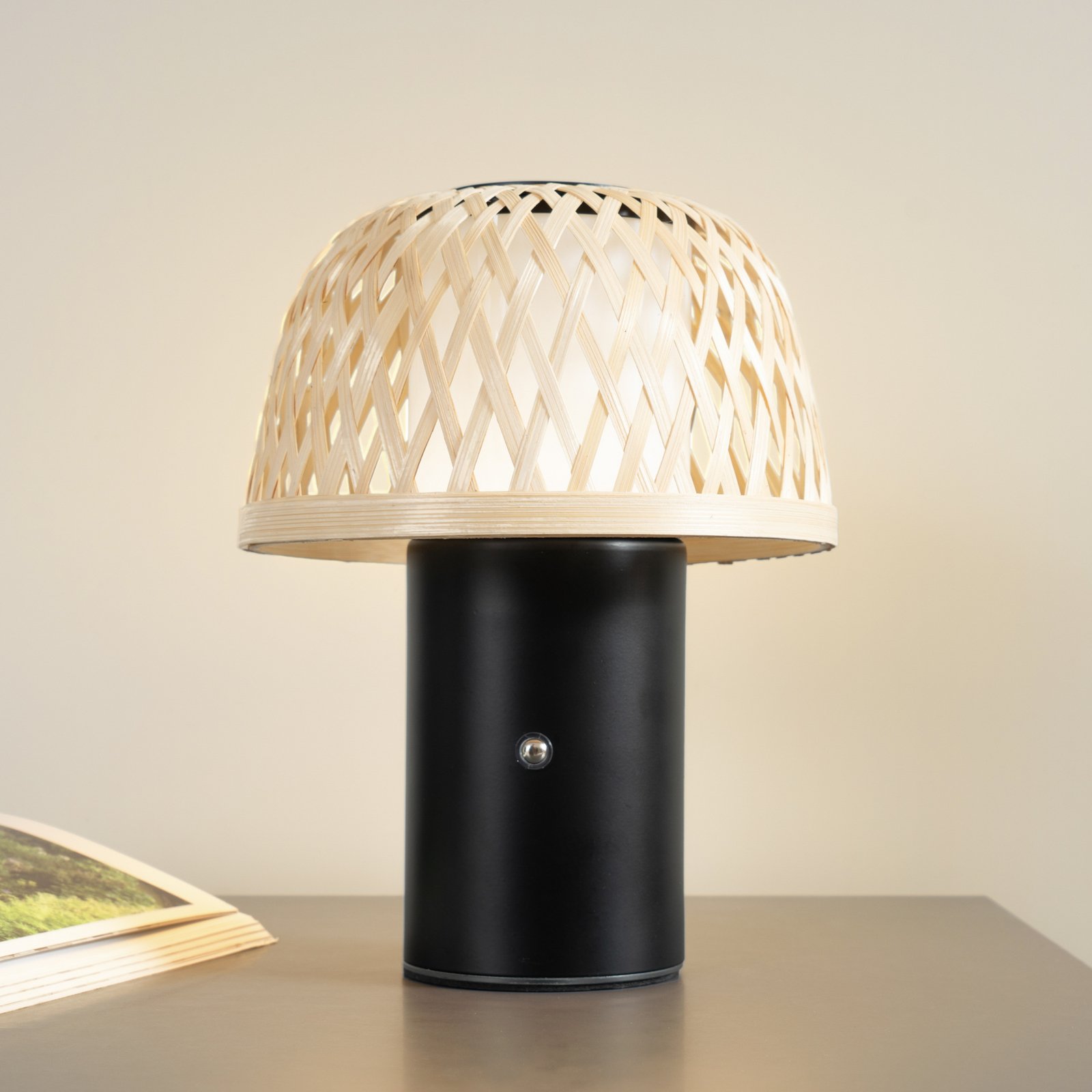 Nifelia LED Portable Table Lamp Dim. CCT Wood/Black - Lindby