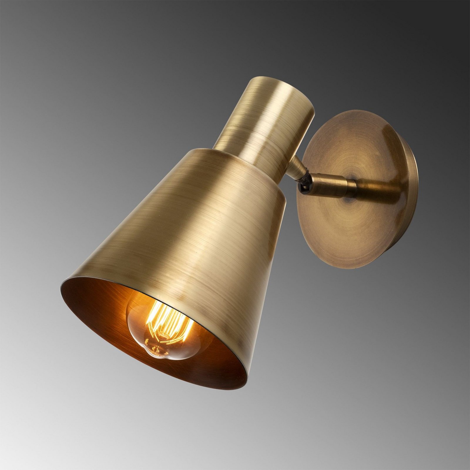 Kem wall light, brass, metal, height 22 cm, E27