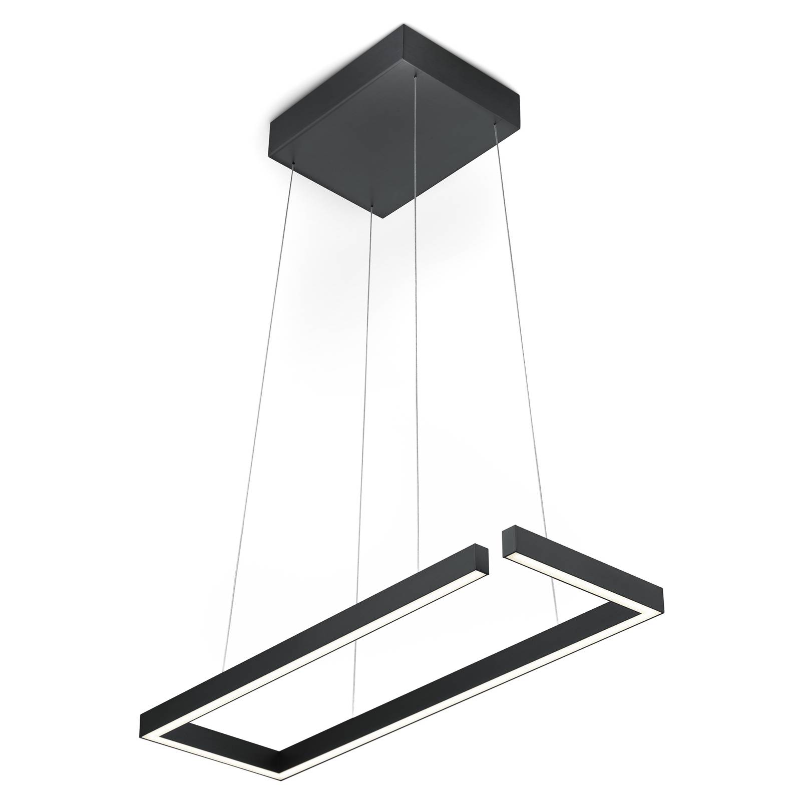 Marisa-60 LED-hængelampe mat sort 60 x 20 cm