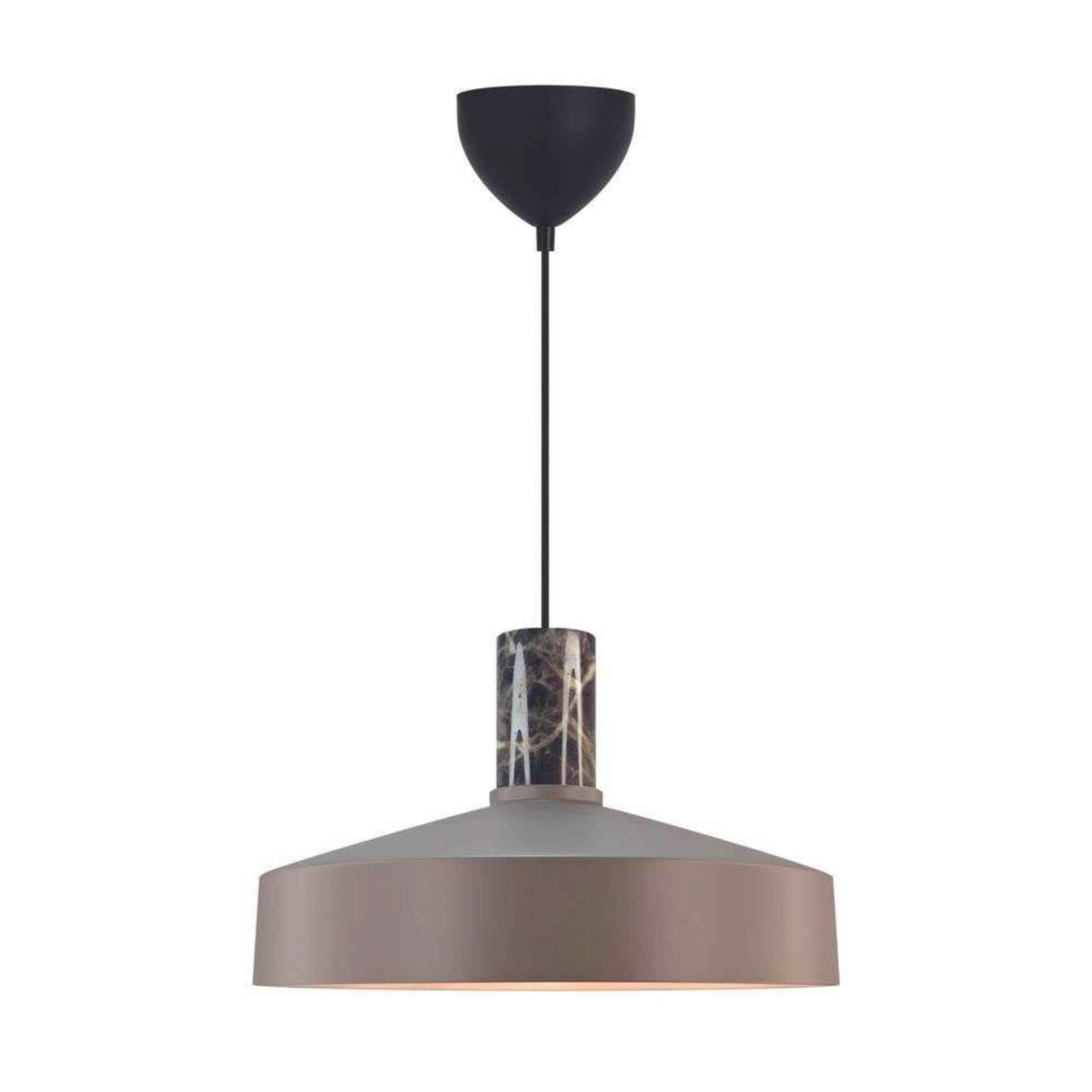 Lampa wisząca Elvas, jasnobrązowa, Ø 37 cm, metal/marmur