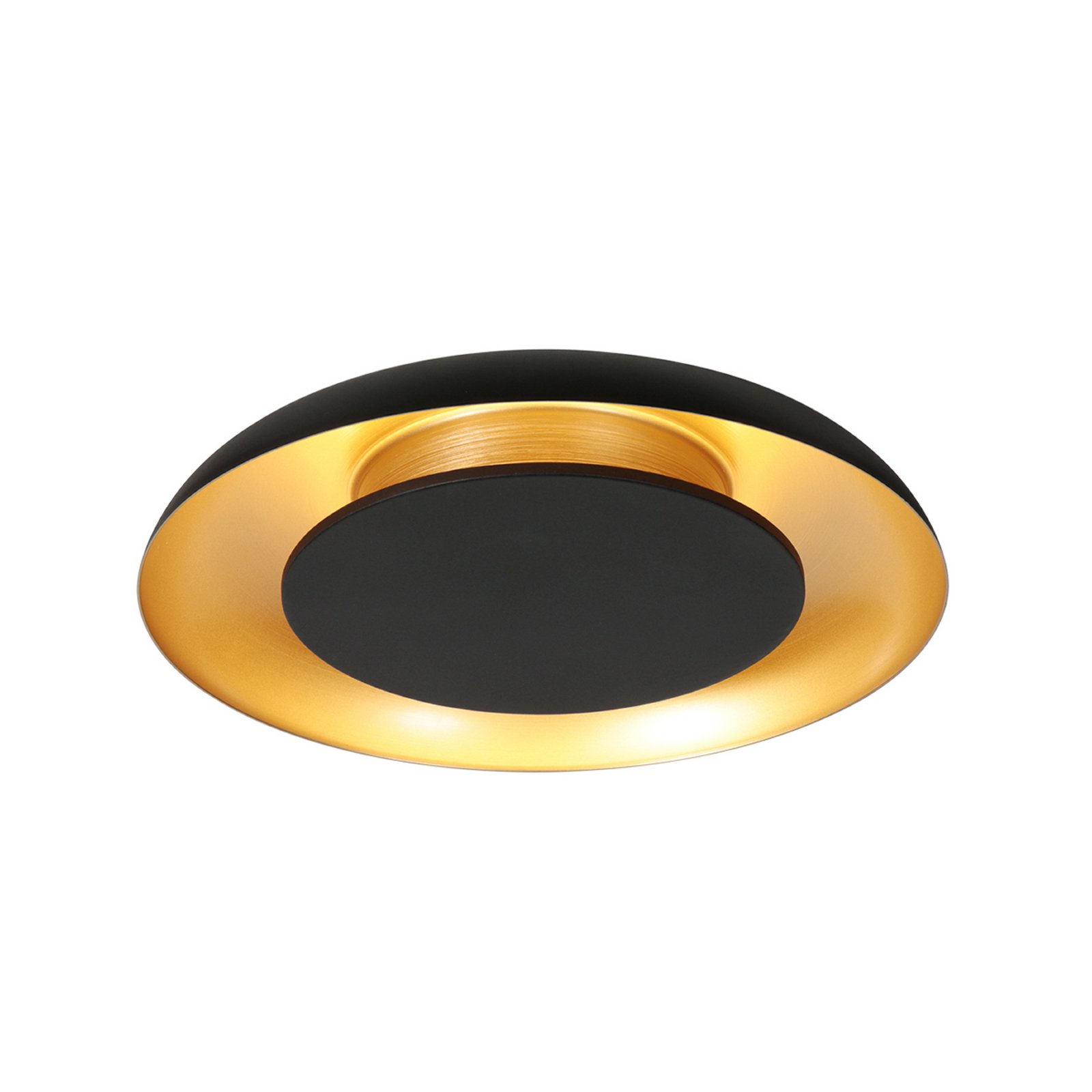 LED-taklampe Golden Veil, svart/gull, dimbar, metall
