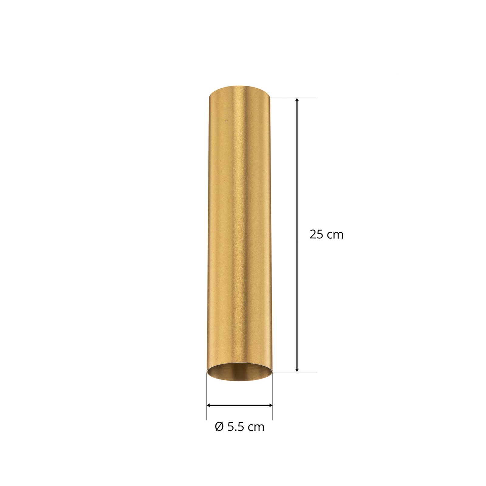 Faretto da soffitto Eye, altezza 25 cm, ottone