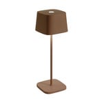 Zafferano Ofelia 3K rechargeable table lamp IP65 corten