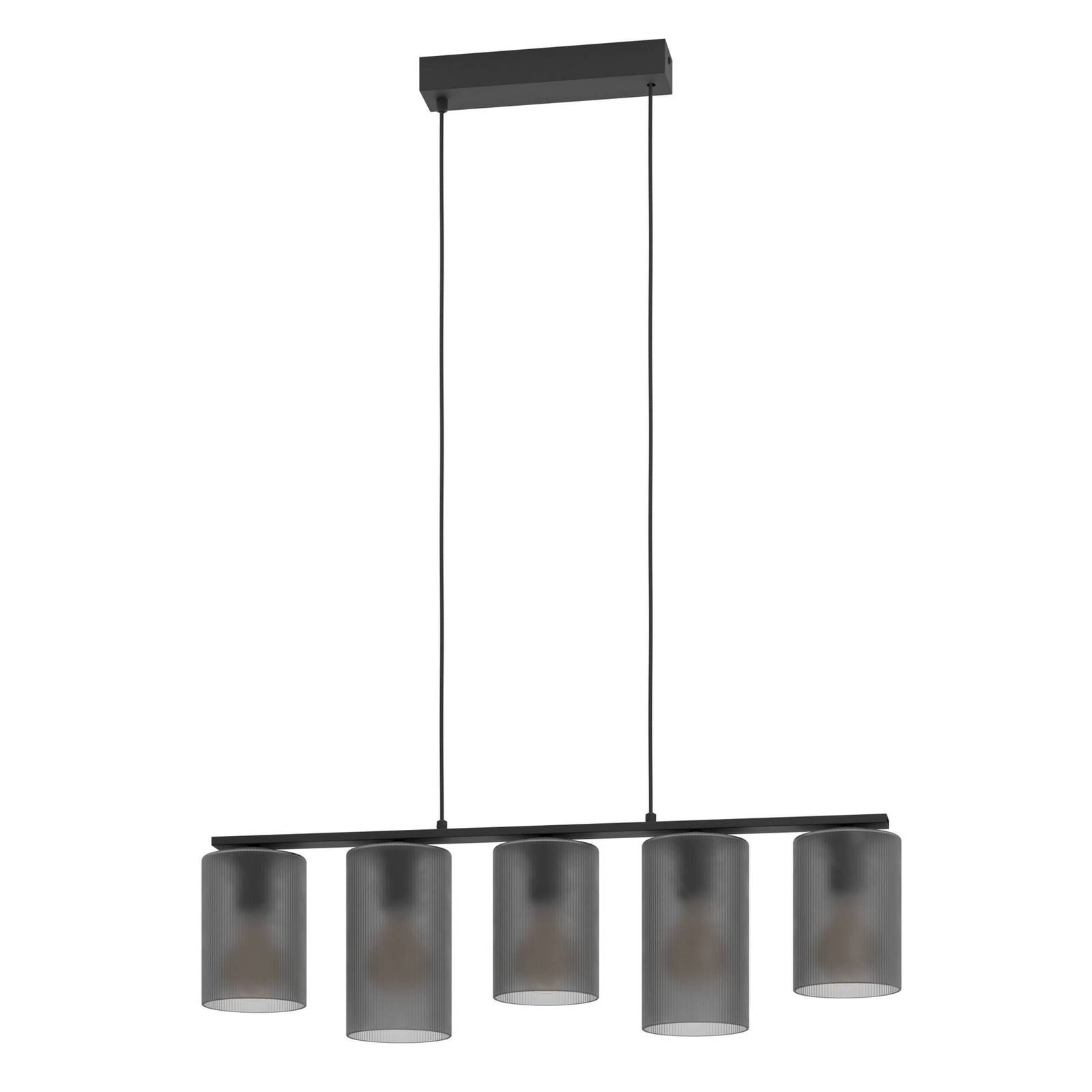 EGLO Suspension Colomera noir/gris à 5 lampes.